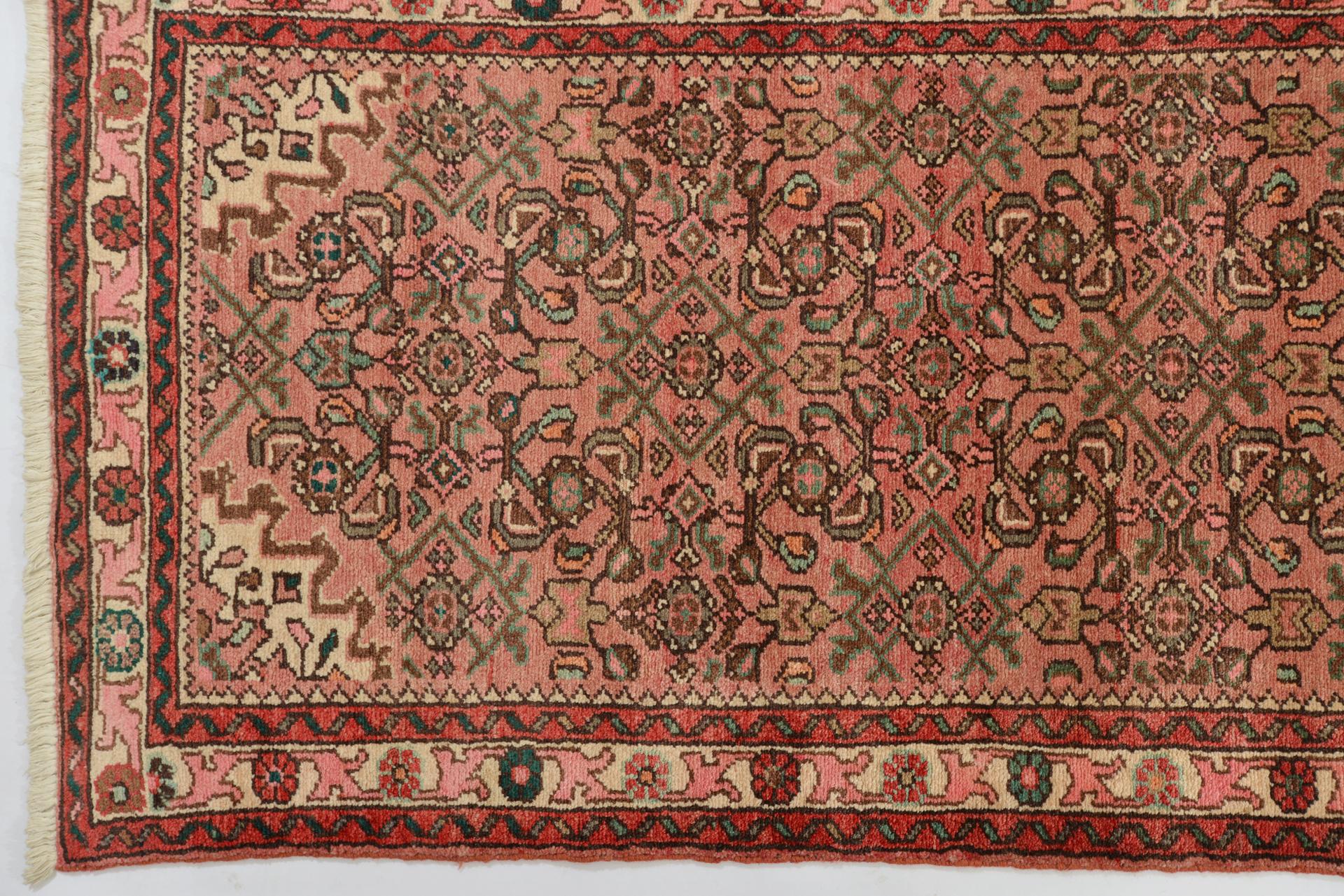 Hand-Knotted Oriental Pastel Runner Carpet For Sale