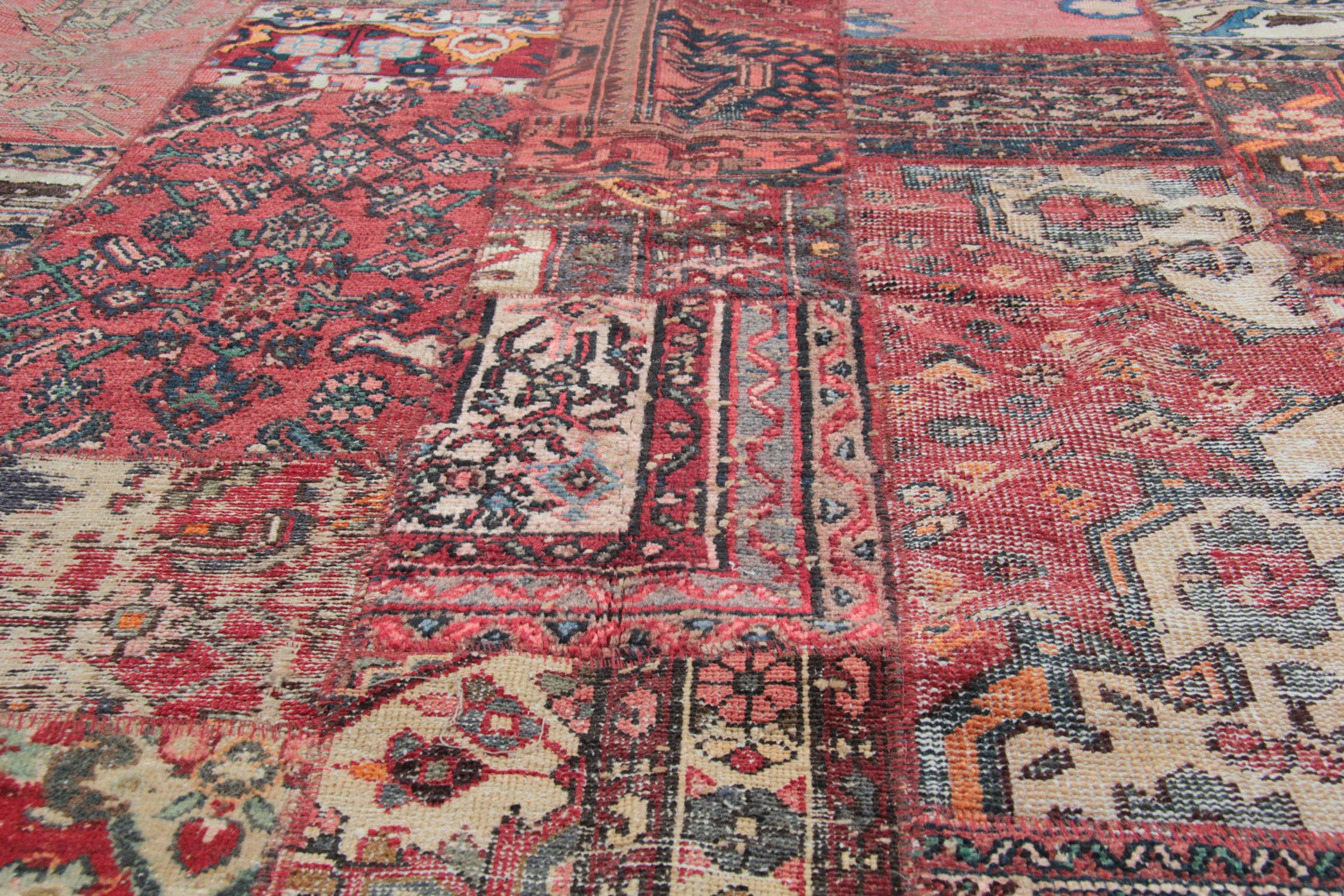 Afghan Oriental Patchwork Carpet Wool Area Rug Traditional Handmade