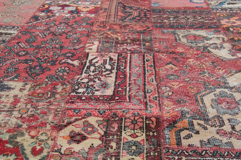 Oriental Patchwork Carpet Wool Area Rug Traditional Handmade at 1stDibs