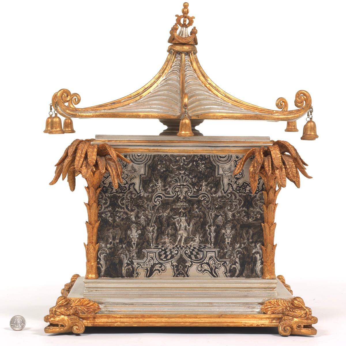 Oriental Pavilion Vanity Casket with En Grisaille style decoration measures 20