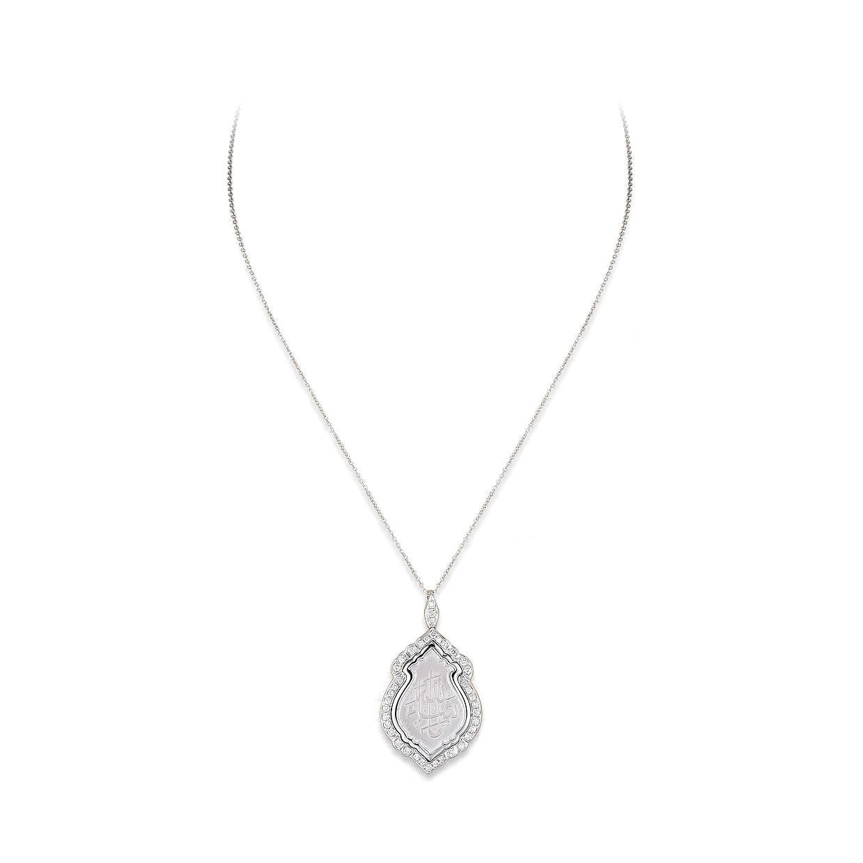 Pendant in 18kt white gold set with 39 diamonds 0.76 cts