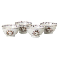 Porcelana oriental - Juego de cuatro copas - Compañía de las Indias Orientales