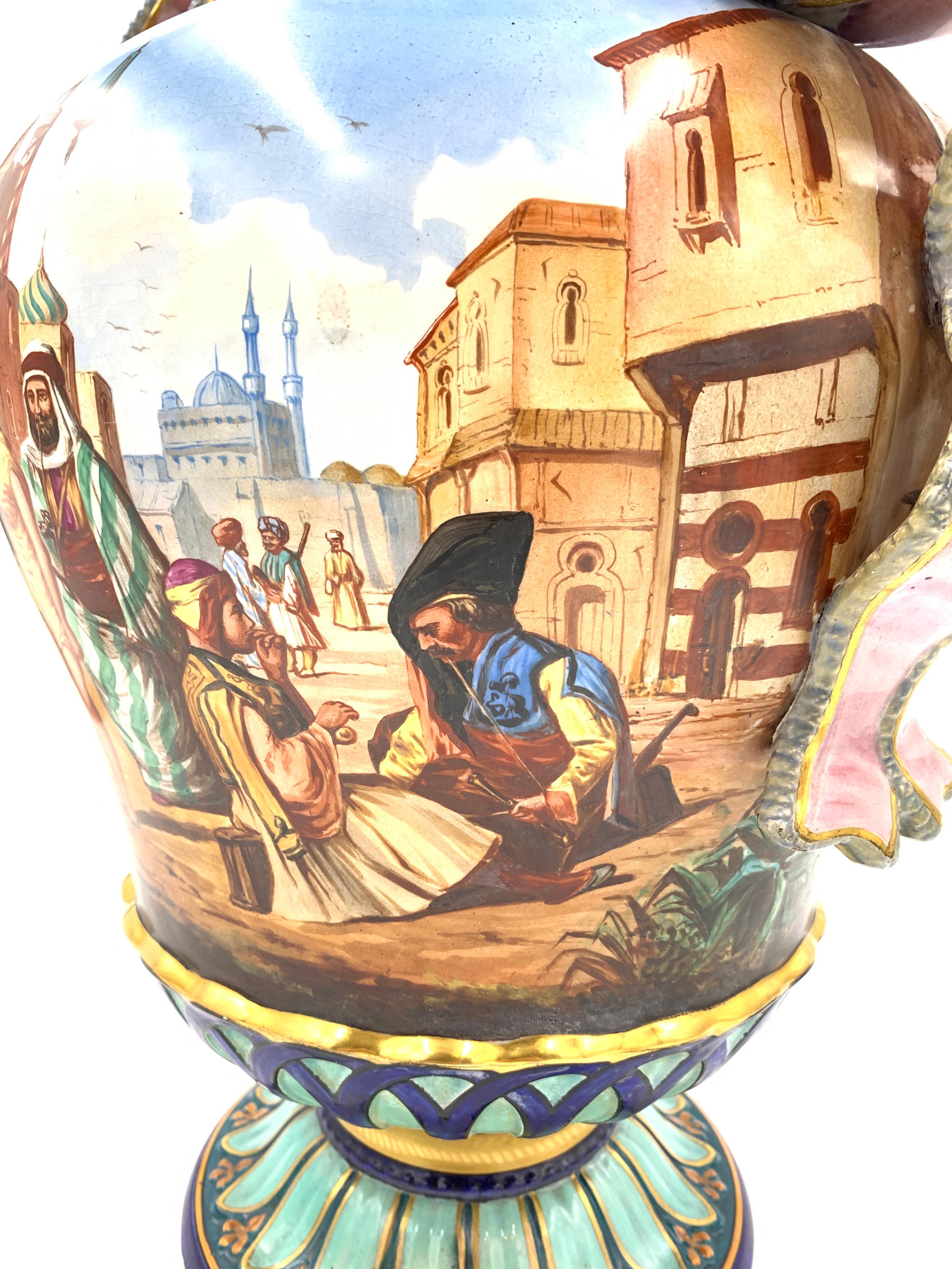 Oriental Porcelain Vase Depicting Arab Market In Good Condition In London, GB
