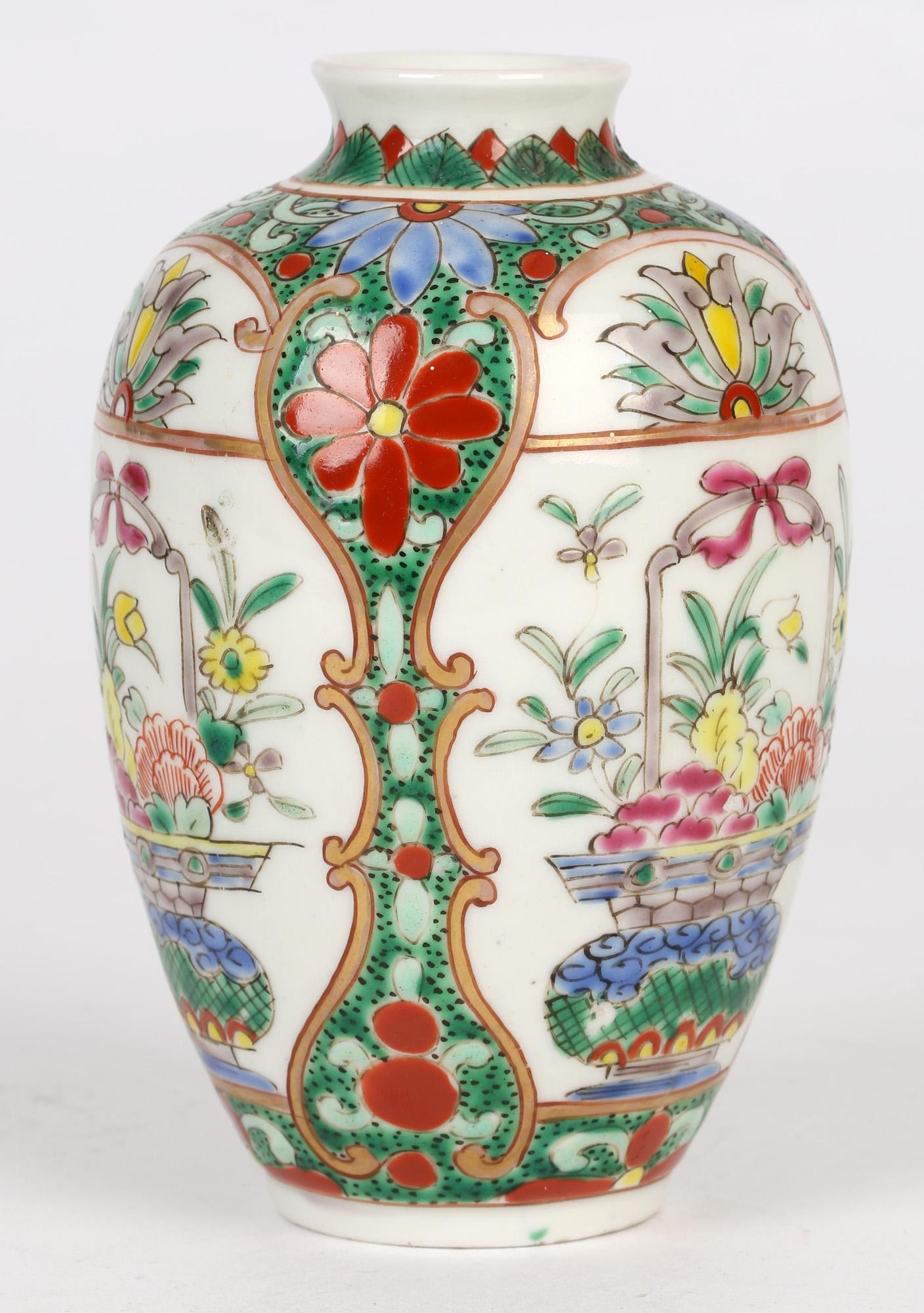 French Oriental Possibly Samson Finely Hand Decorated Porcelain Vase For Sale