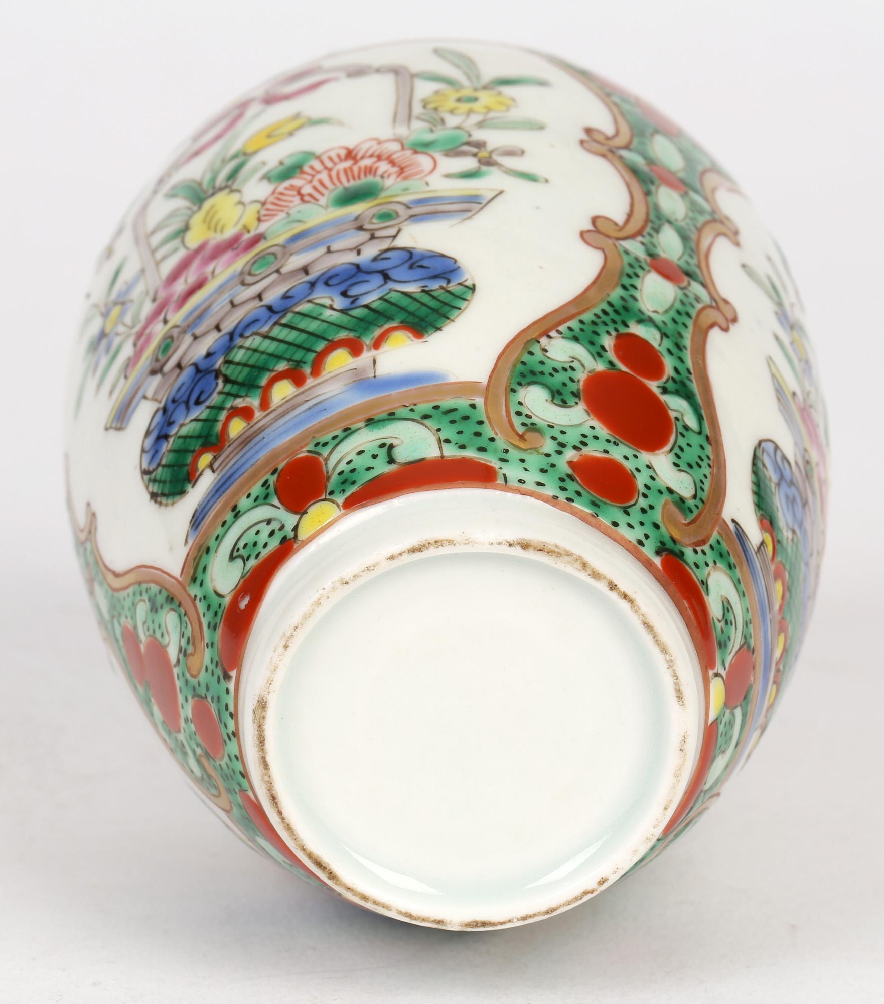 Hand-Painted Oriental Possibly Samson Finely Hand Decorated Porcelain Vase For Sale