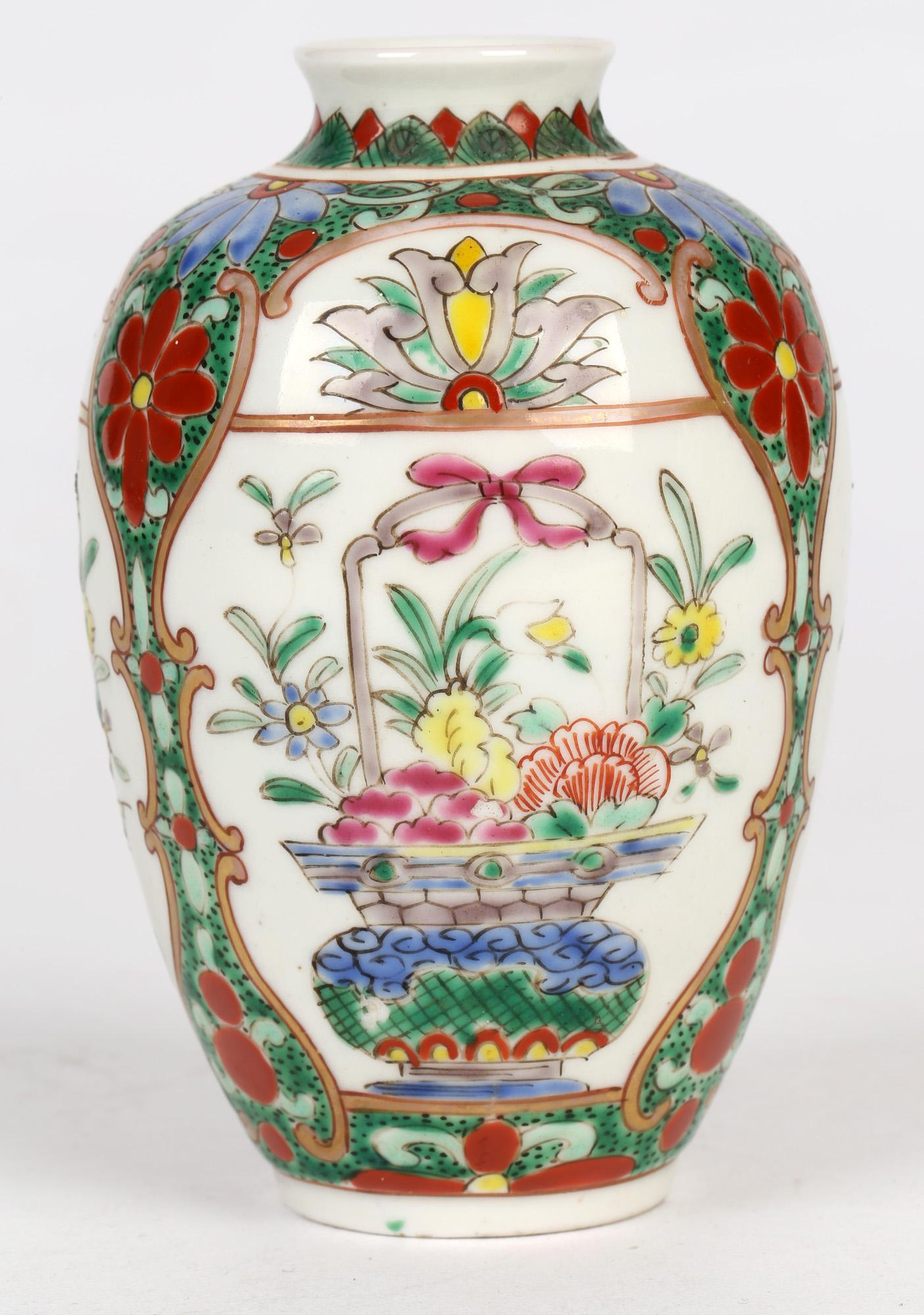 20th Century Oriental Possibly Samson Finely Hand Decorated Porcelain Vase For Sale