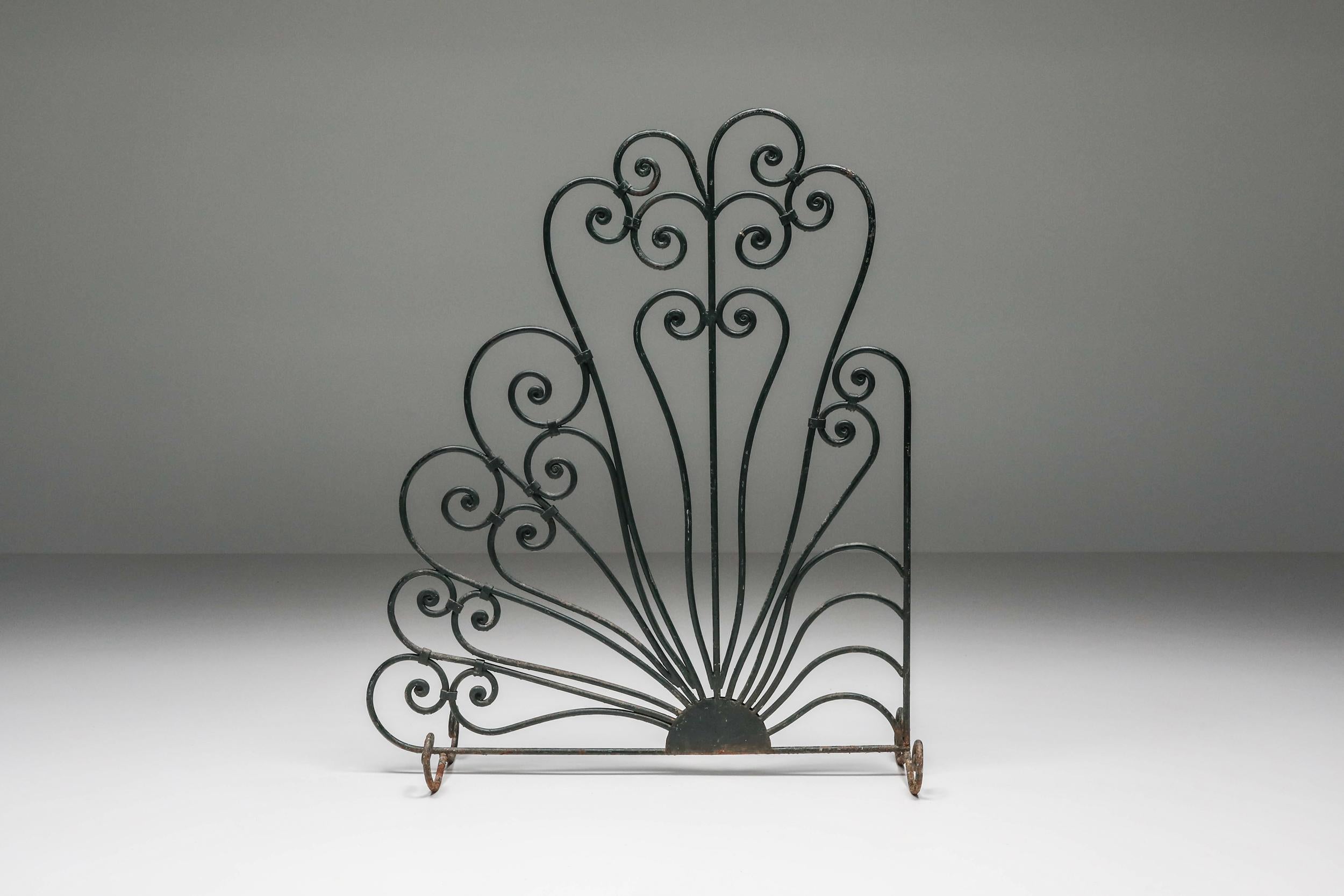 French Orientalist Room Divider in Wrought Iron, France, 1900s For Sale