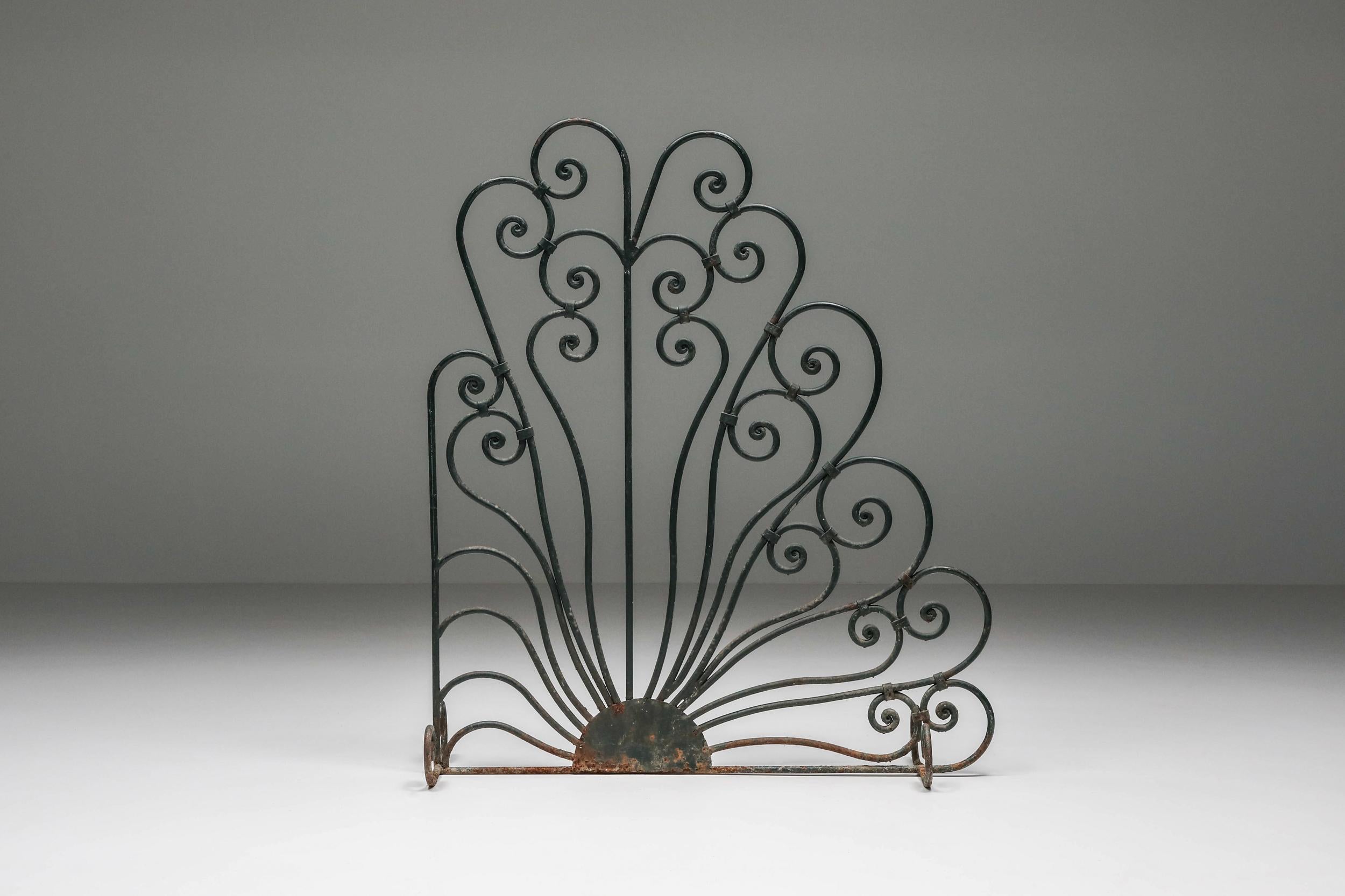 Orientalist Room Divider in Wrought Iron, France, 1900s For Sale 1
