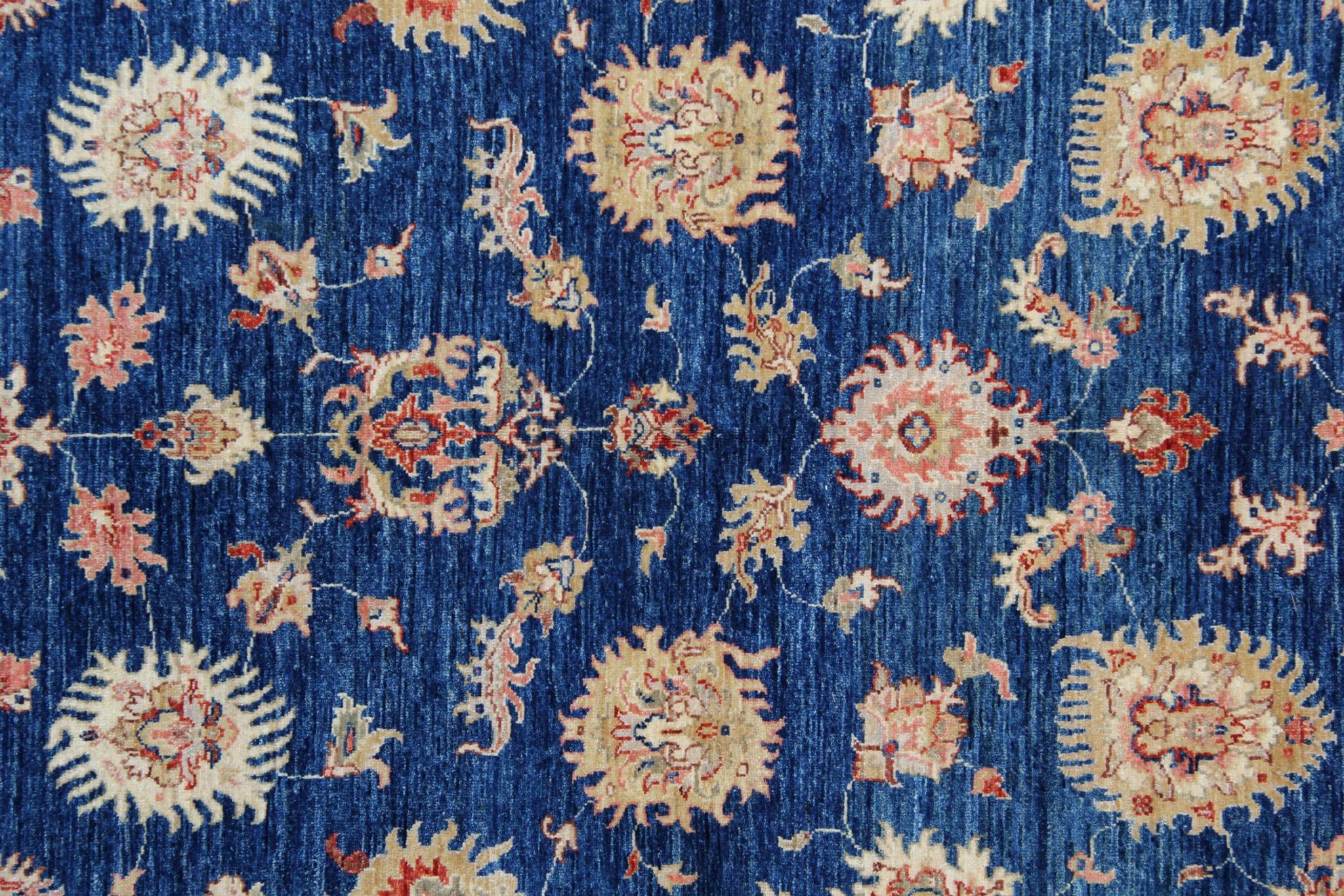 Afghan Oriental Rug Blue Zeigler Carpet Handmade Bedroom Rug For Sale