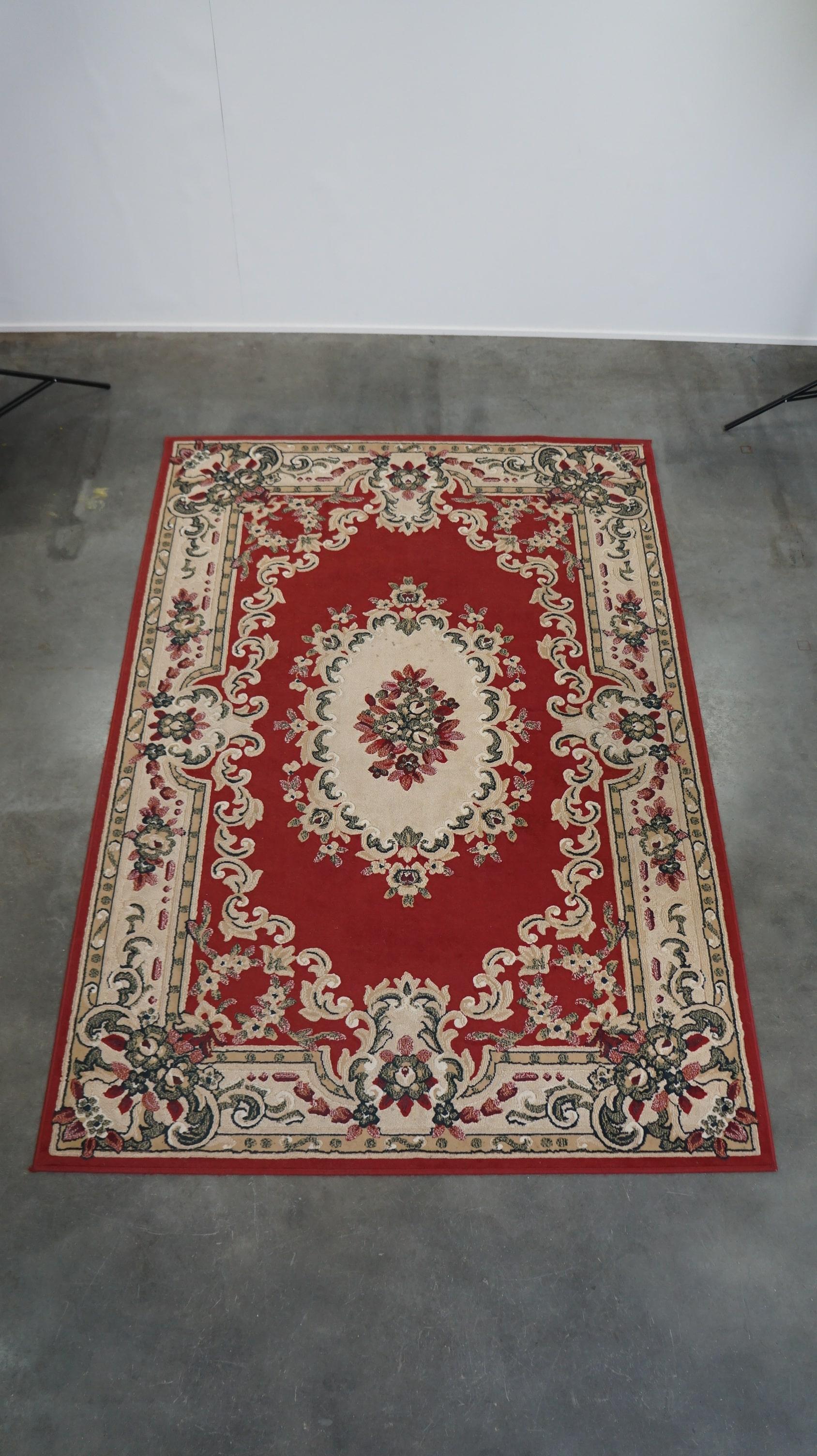 Tissé à la main Tapis oriental rouge/beige et vert, 267 x 180 cm en vente