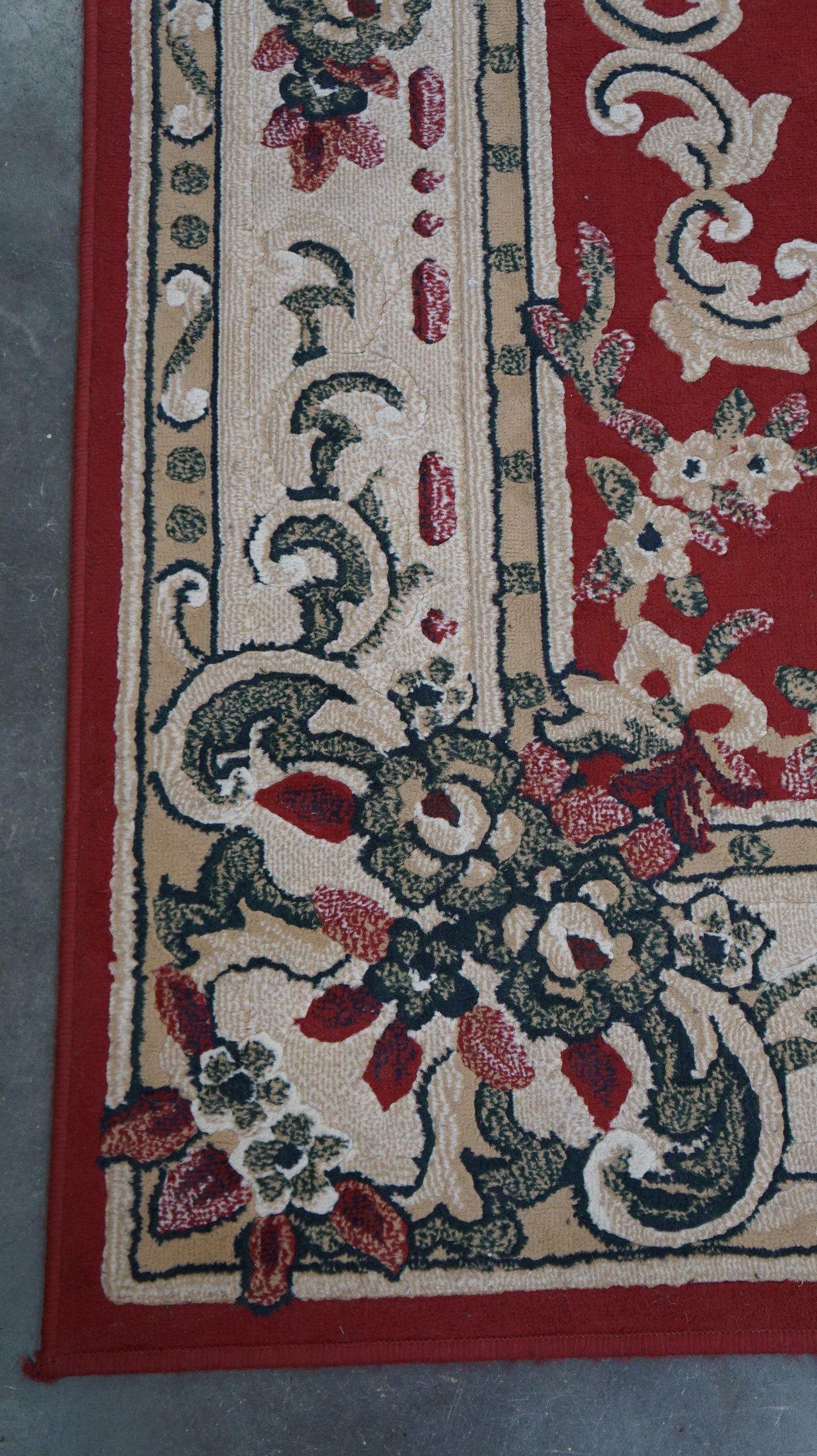 Tapis oriental rouge/beige et vert, 267 x 180 cm Bon état - En vente à Harderwijk, NL