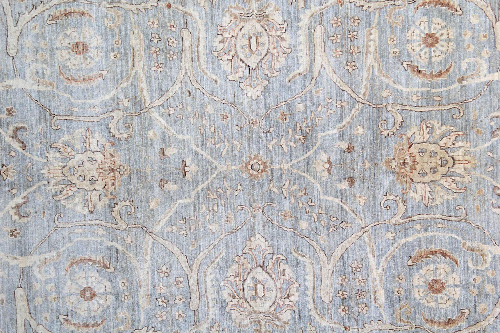 Afghan Oriental Rug Grey Blue Zeigler Carpet Handmade Livingroom Rug For Sale