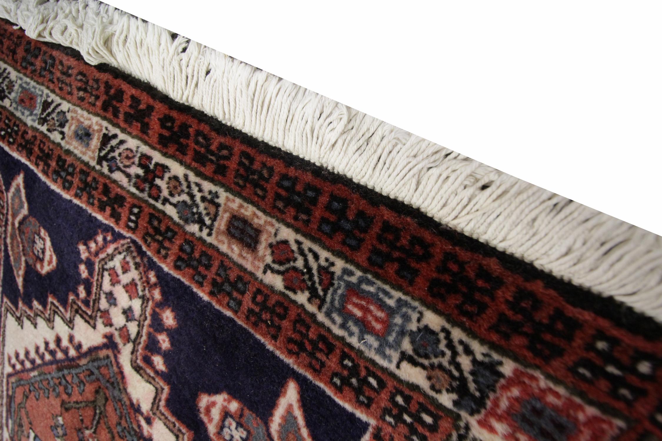 Pakistani Oriental Rug, Handmade Carpet Vintage Runner, Brown Wool Hallway Rug For Sale