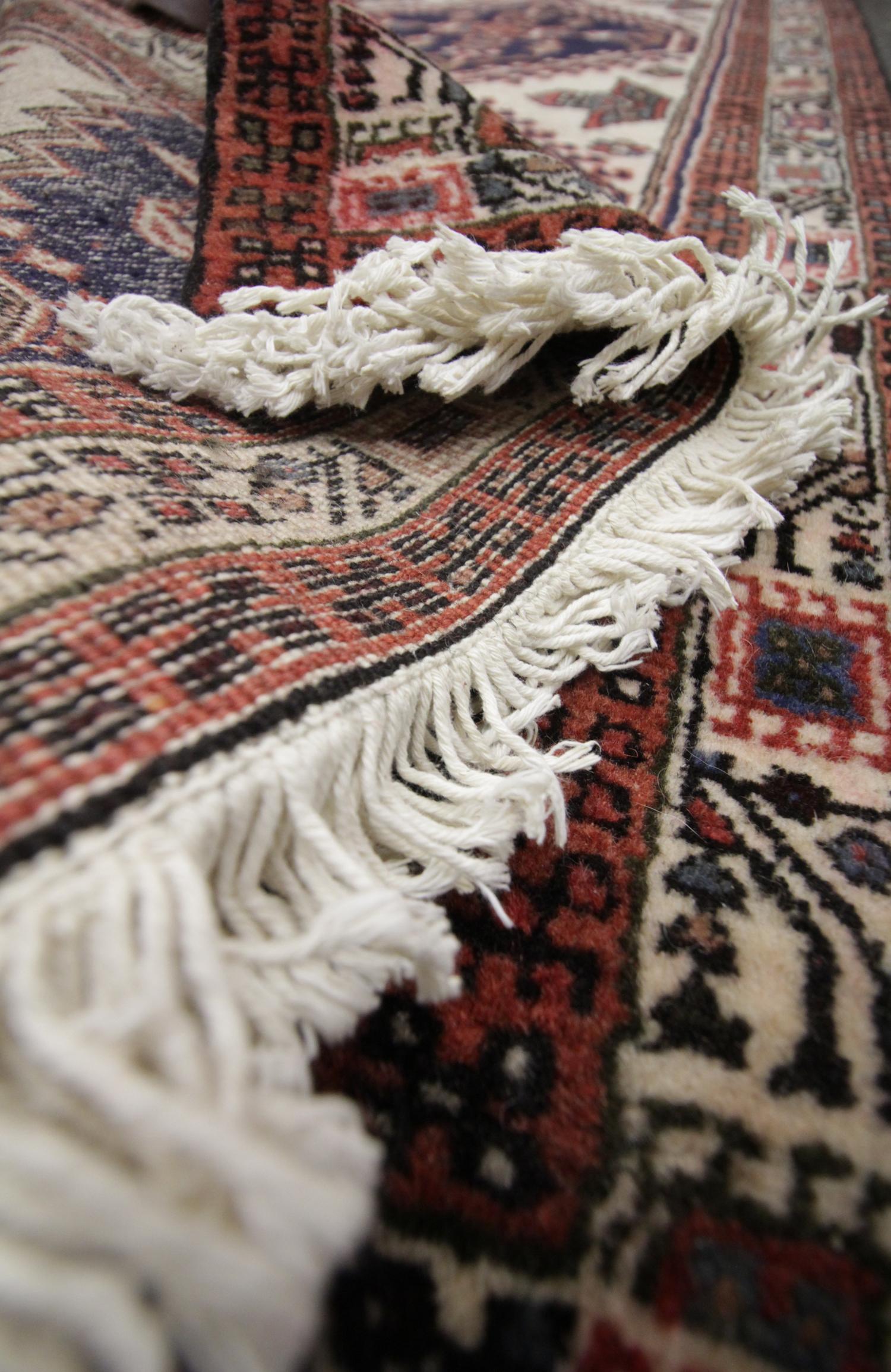 Hand-Crafted Oriental Rug, Handmade Carpet Vintage Runner, Brown Wool Hallway Rug For Sale