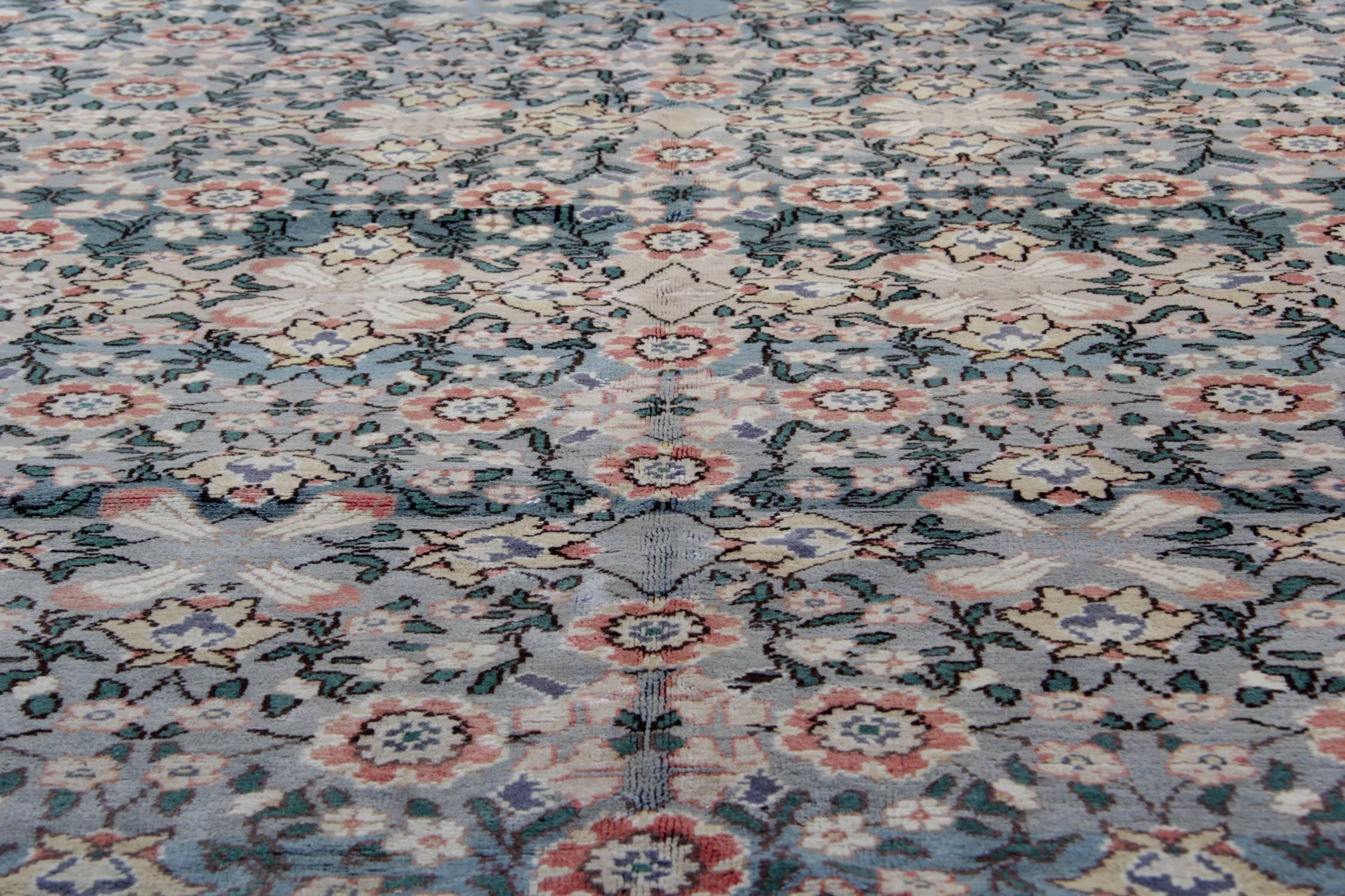 Grüne grüne antike Oushak-Teppiche, Orientteppich Handgefertigter Teppich Traditionelle türkische Teppiche (Türkisch) im Angebot