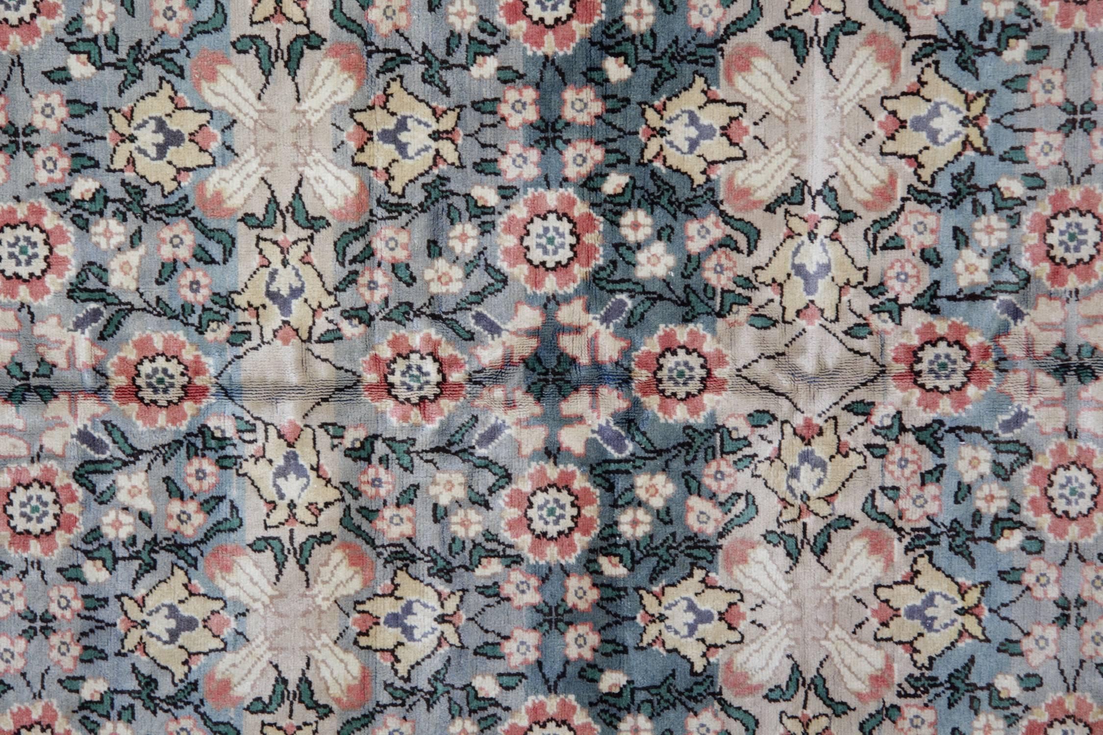 Grüne grüne antike Oushak-Teppiche, Orientteppich Handgefertigter Teppich Traditionelle türkische Teppiche (Mitte des 20. Jahrhunderts) im Angebot