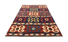 Orientalischer Orientteppich, traditioneller Kelim-Teppich, antike Teppiche, kaukasischer Kelim-Teppich