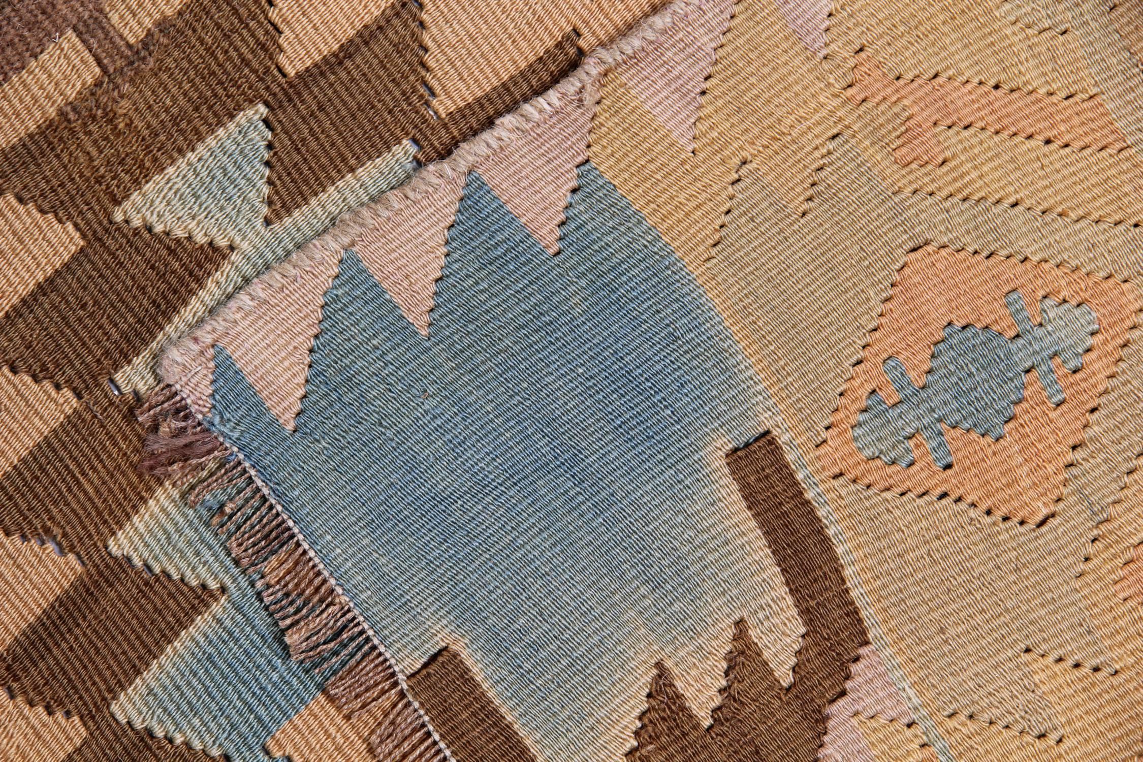 Punto croce Tappeto orientale Rug giallo Geometrico Kilim Rug tradizionale antico Runner Rug in vendita