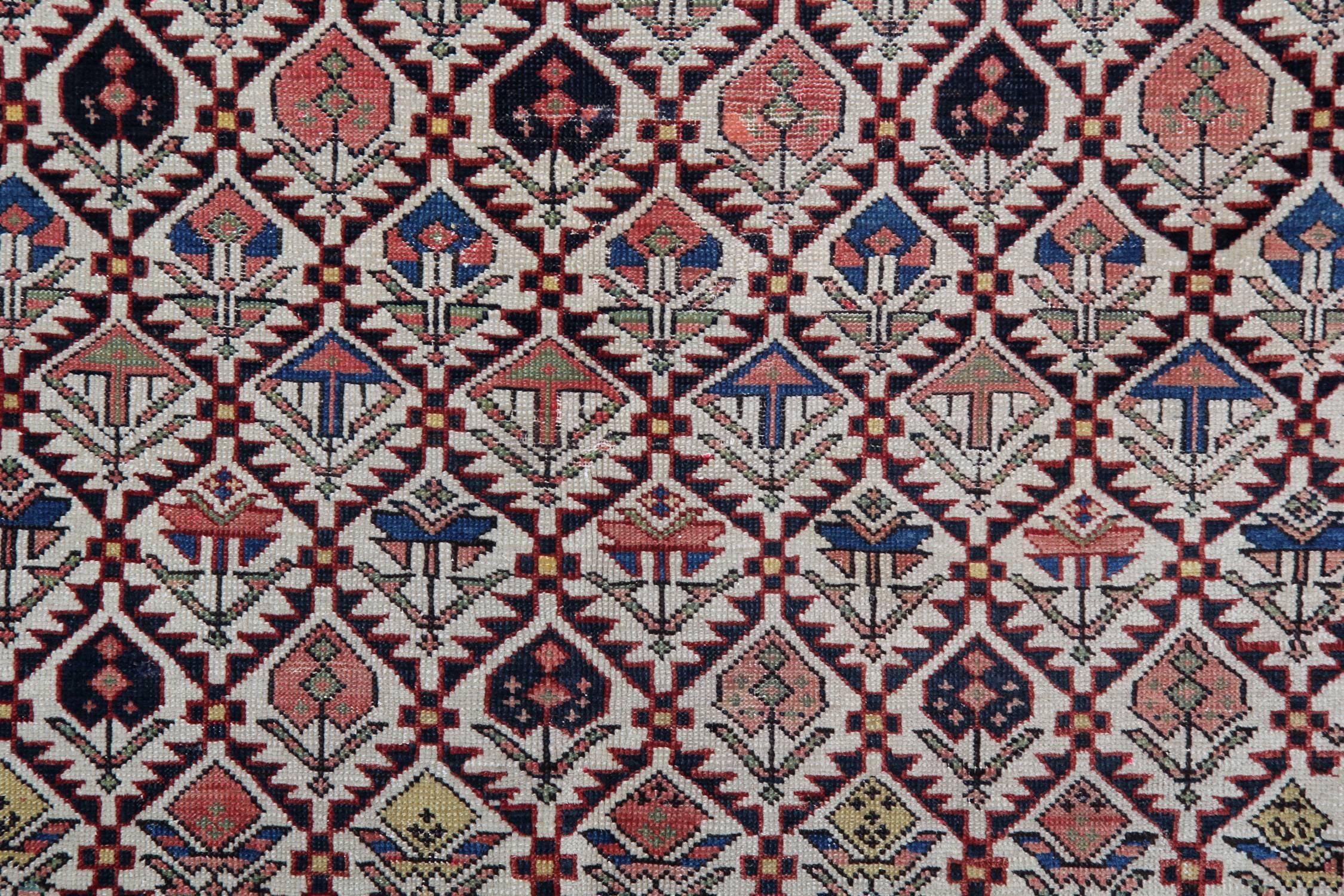 Hand-Knotted Oriental Rugs, Antique Caucasian Handmade Carpet from Shirvan