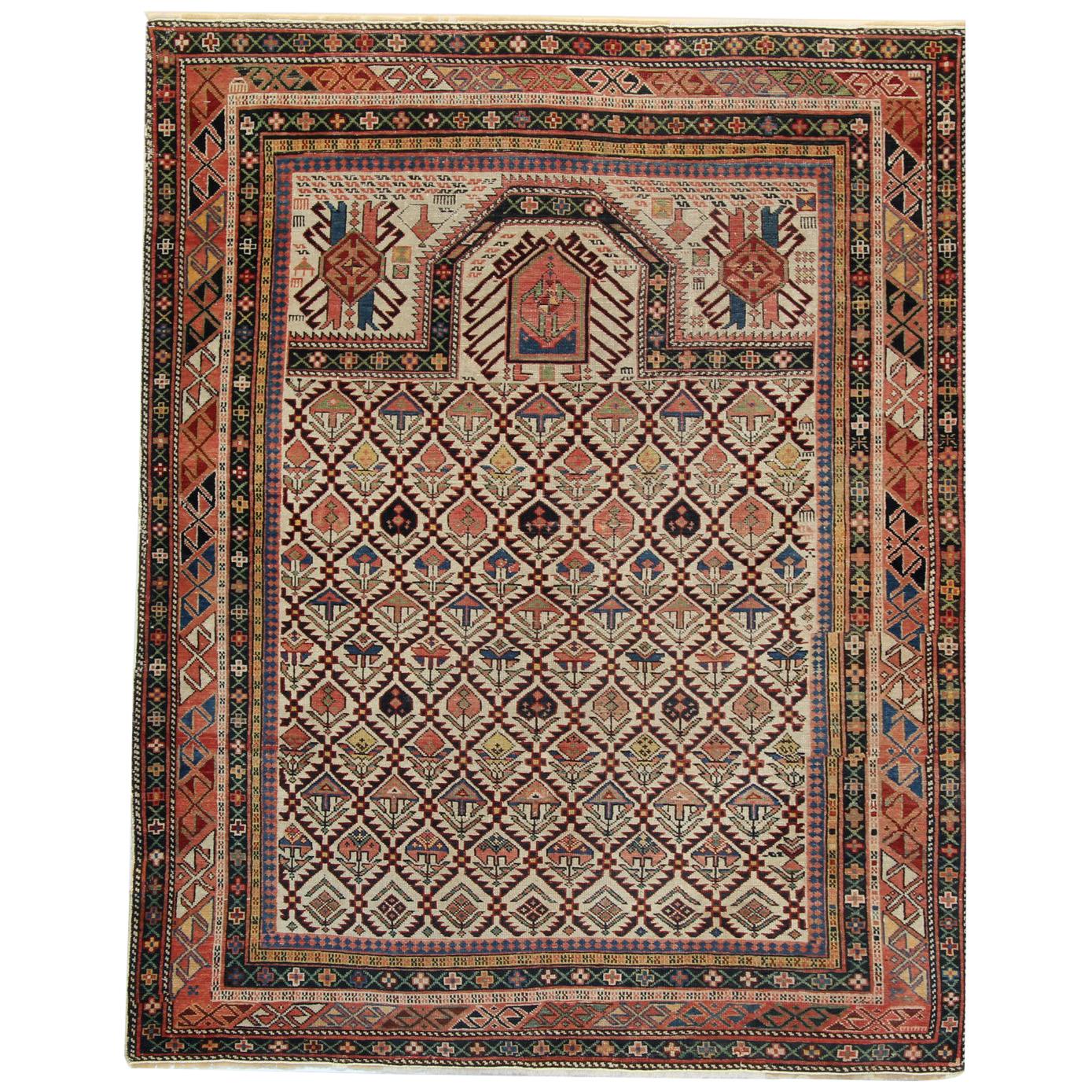 Oriental Rugs, Antique Caucasian Handmade Carpet from Shirvan For Sale