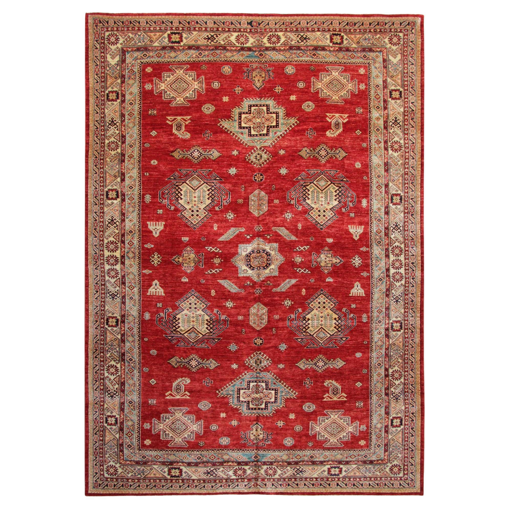 Oriental Rugs, Large Handmade Carpet Red Rugs, Traditional Rugs Sale For Sale