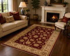 Oriental Rugs, Red Handmade Carpet, Living Room Rug for Sale, Floor Home Decor