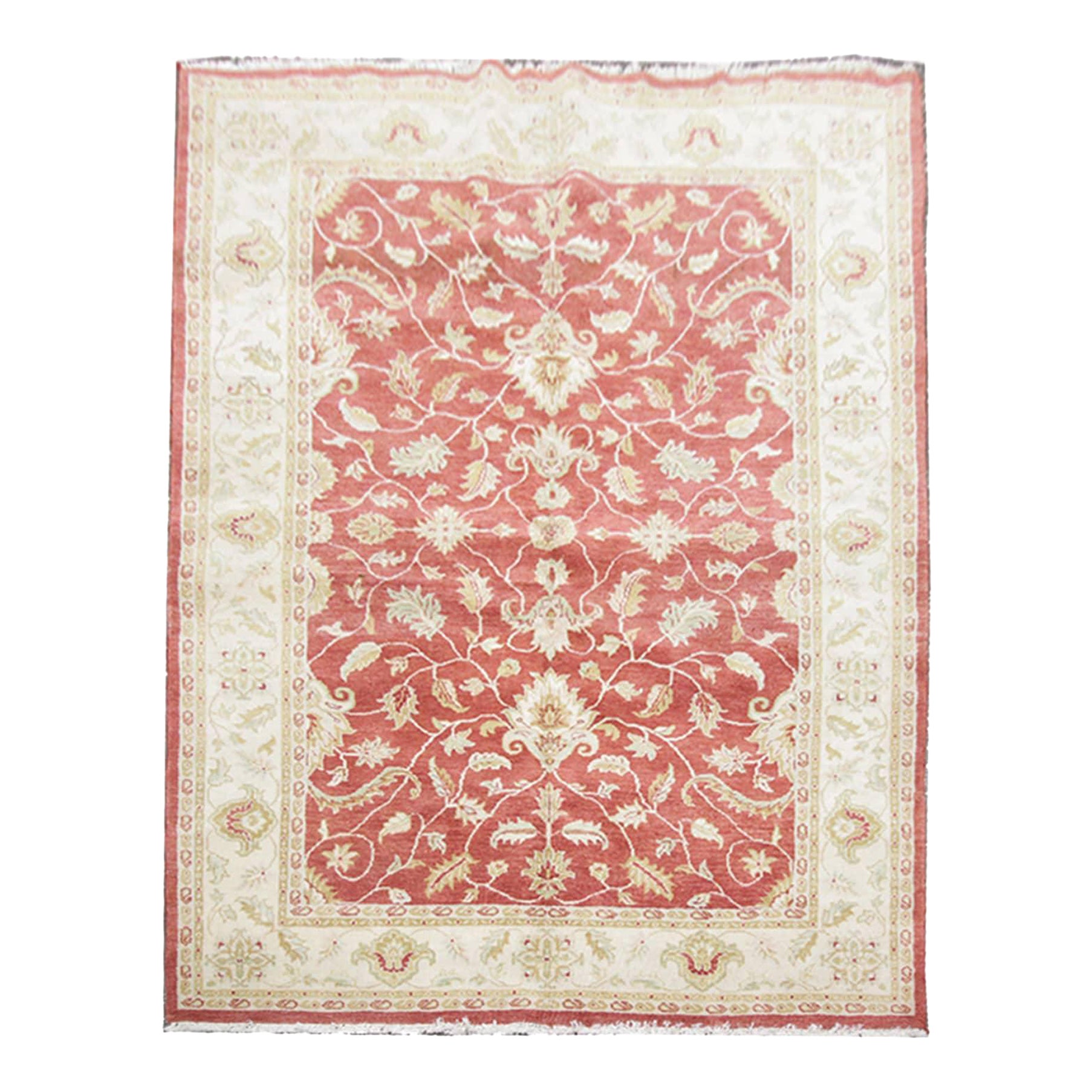 Tapis orientaux, tapis de salon rouges, tapis floral Ziegler fait à la main