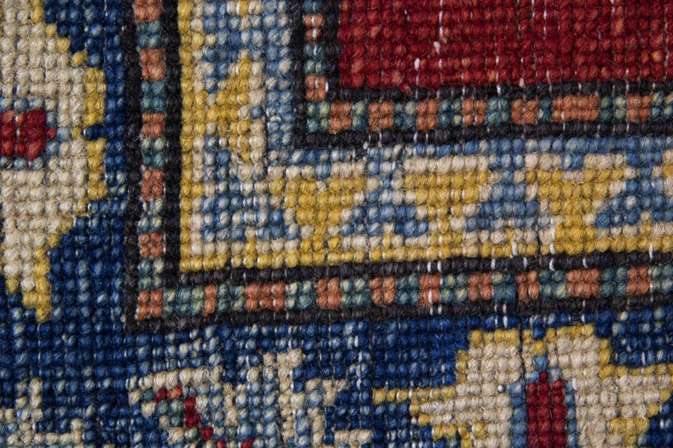 Afghan Oriental Rugs, Red Square Rugs, Geometric Wool Handmade Carpet for Sale