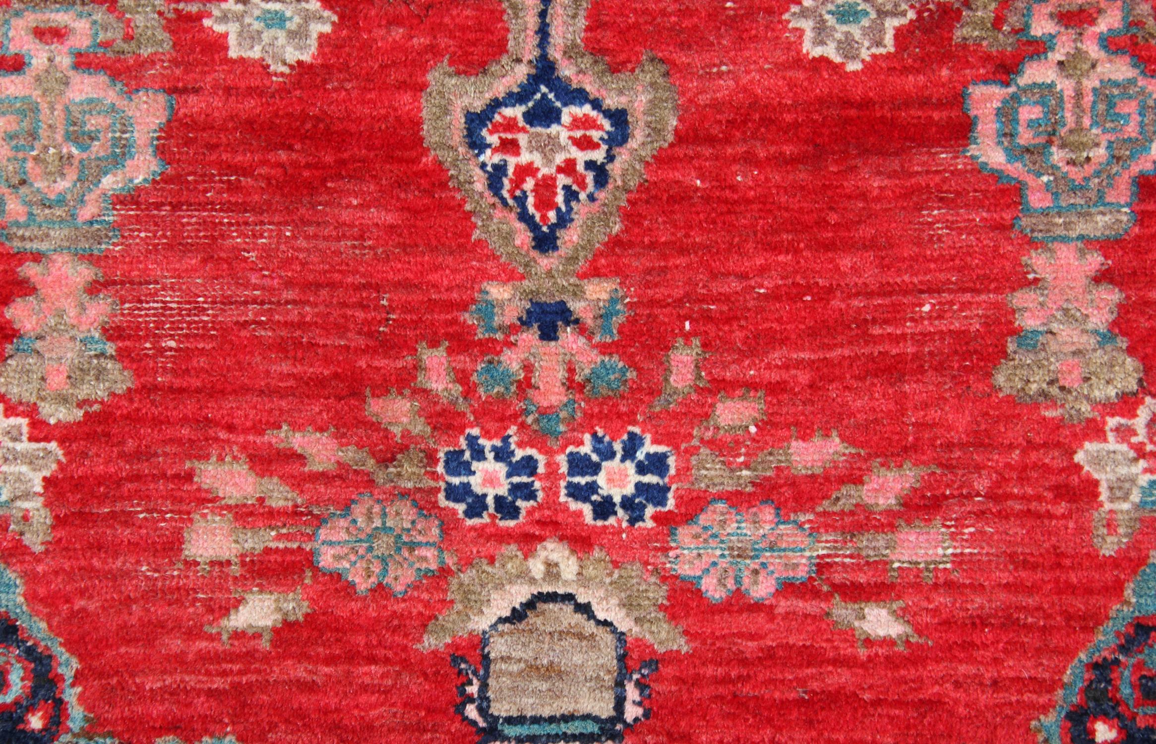 Turkish Oriental Rugs Red Wool Traditional Carpet Handwoven Area Rug