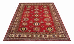 Oriental Rugs, Rustic Primitive Handmade Carpet Red Geometric Rugs 252 x 301 cm