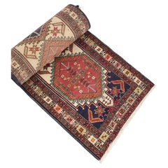 Oriental Runner Rug with Geometric Medallion Pattern