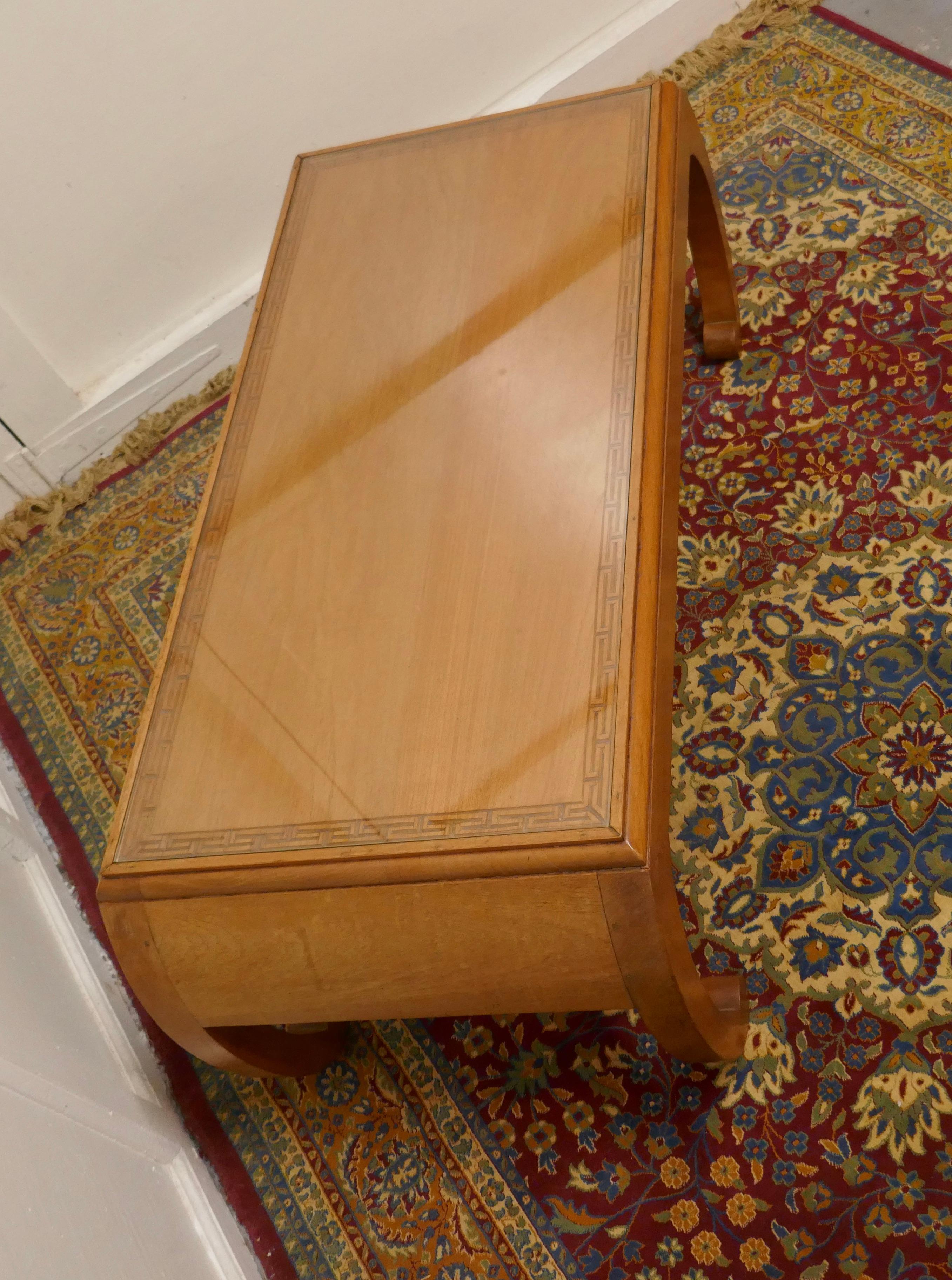 20th Century Oriental Satin Walnut Low Table, Coffee Table For Sale
