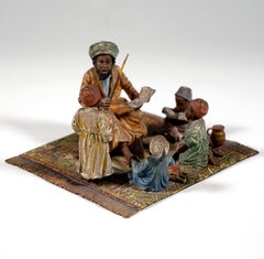 Escuela Oriental, Escultura vienesa de alfombra de bronce de Bergmann, circa 1910
