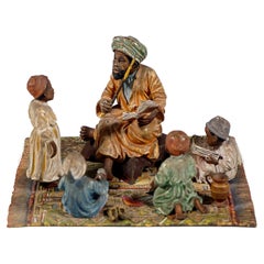  Oriental School, Viennese Carpet Bronze Sculpture by Bergmann, Circa 1910