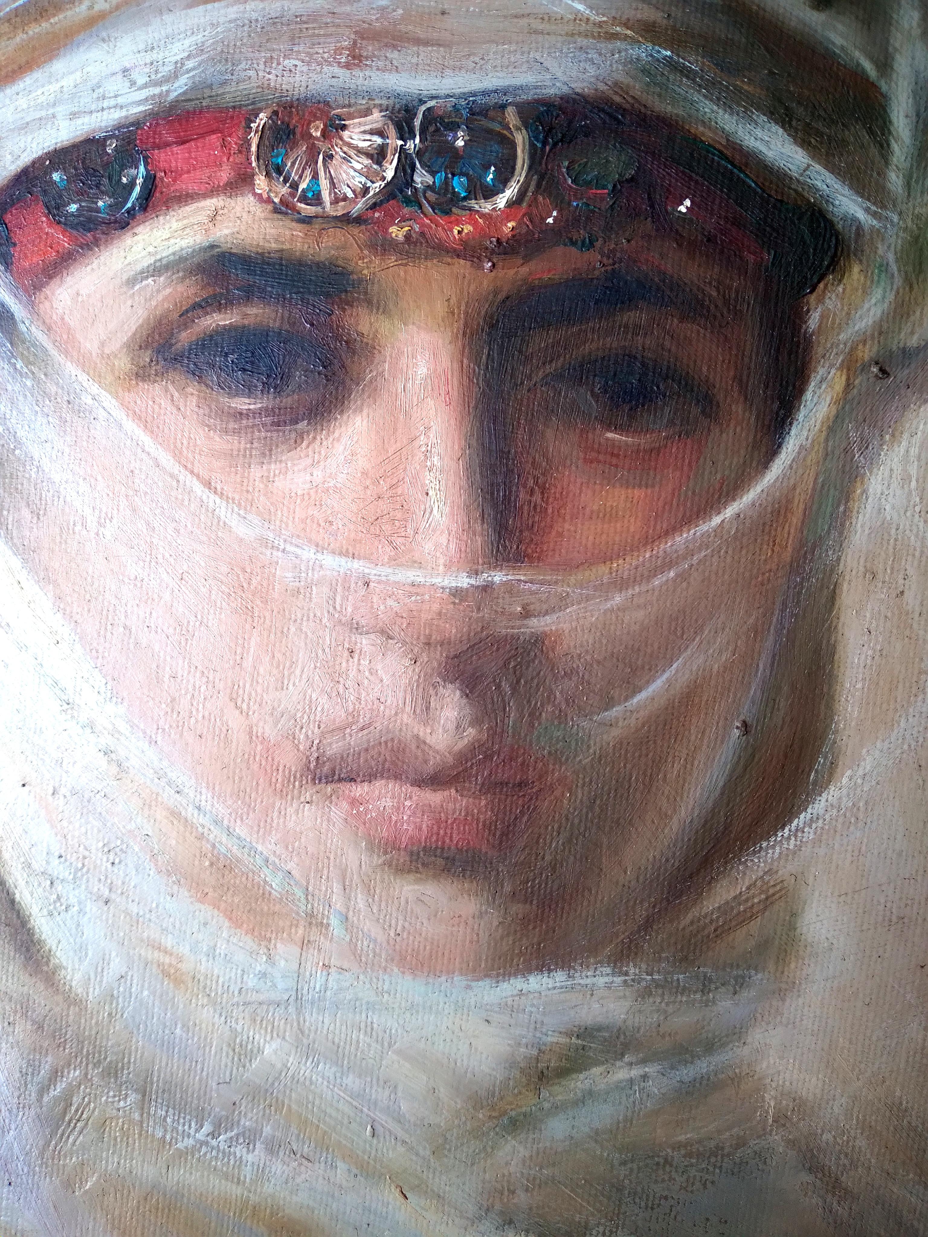 Oriental Scool Painting Portrait of Young Arab Princess of Desert 2