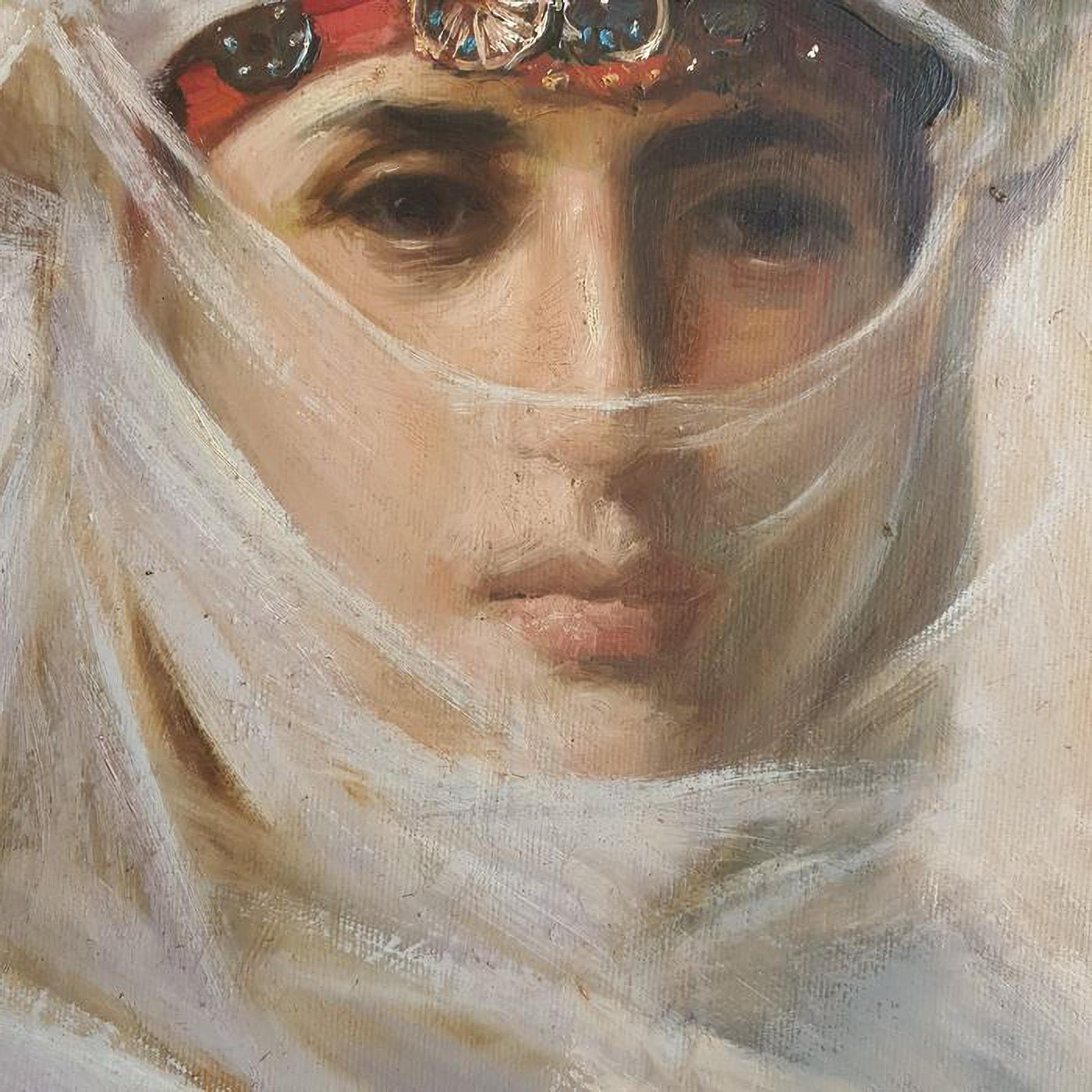 Other Oriental Scool Painting Portrait of Young Arab Princess of Desert