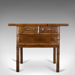 Mesa auxiliar oriental, armario de olmo chino, finales del siglo XX