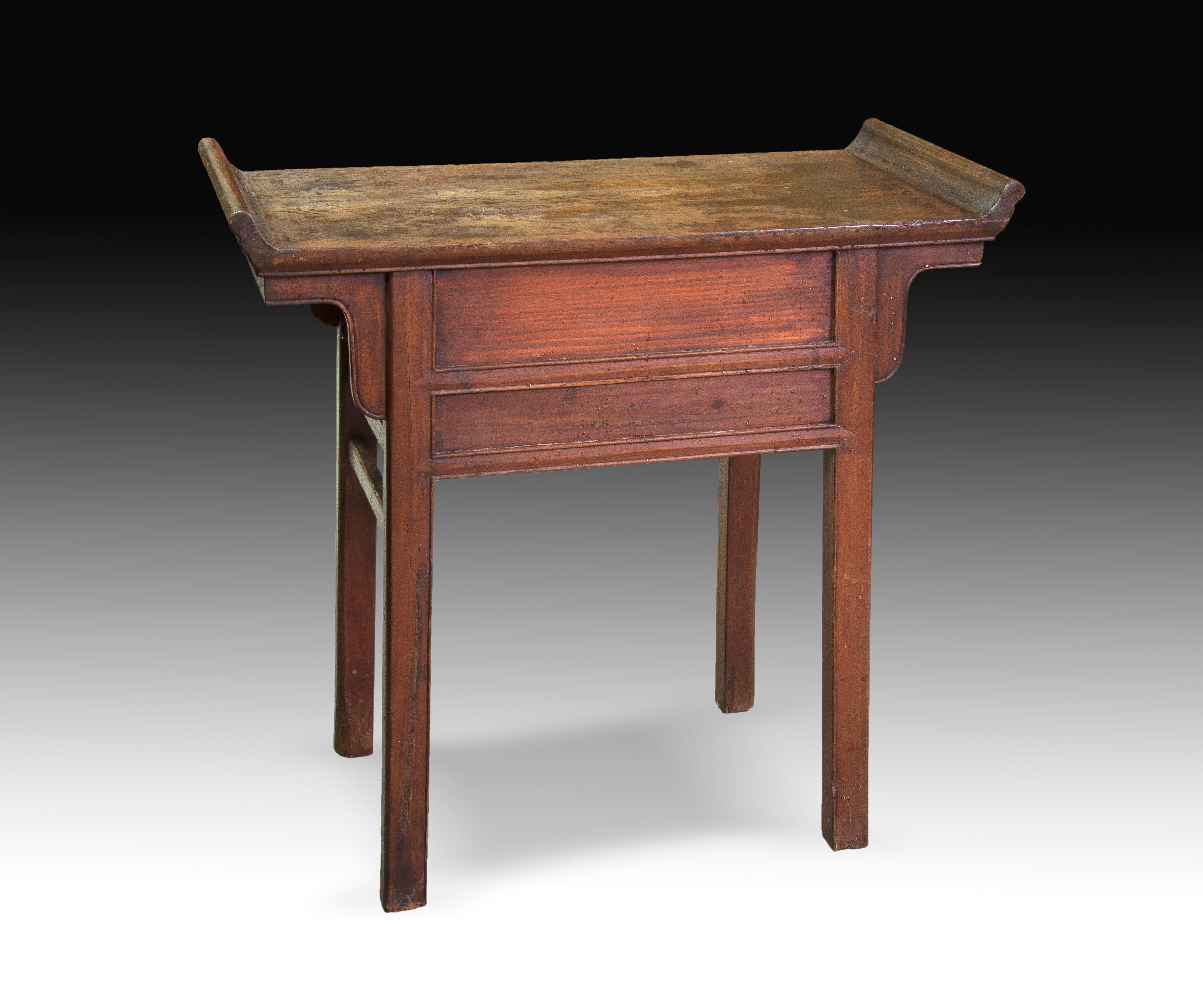 Asian Oriental side table in wood and metal, 19th-20th Centuries For Sale