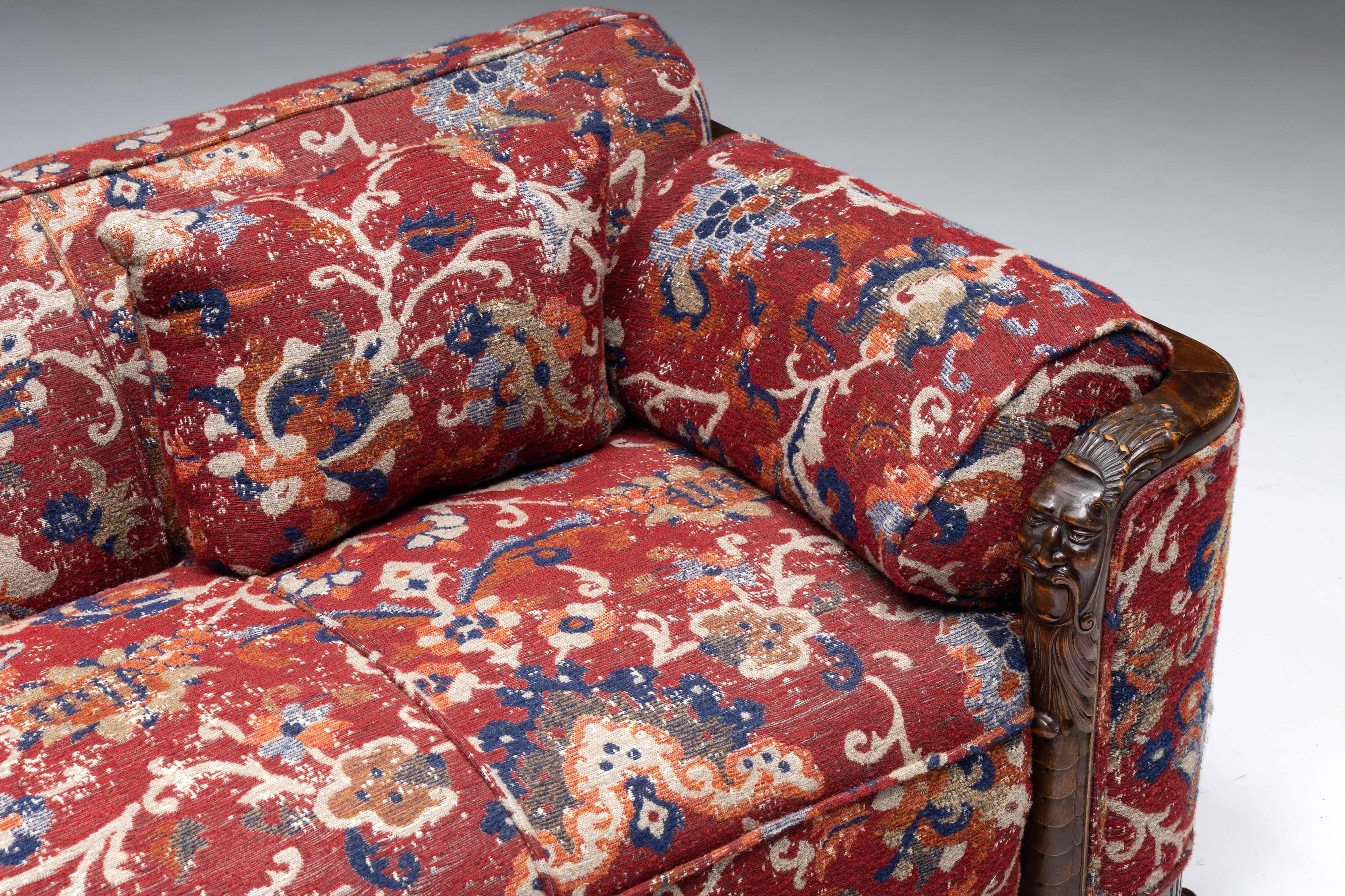 Orientalisches Sofa im Chippendale-Stil mit Krallenfüßen, 1900er Jahre (Frühes 20. Jahrhundert) im Angebot