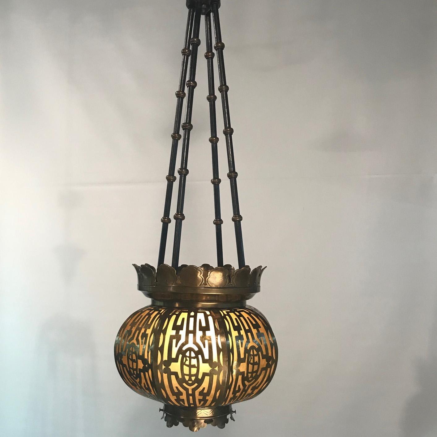 Oriental Style Brass Lantern  For Sale 4