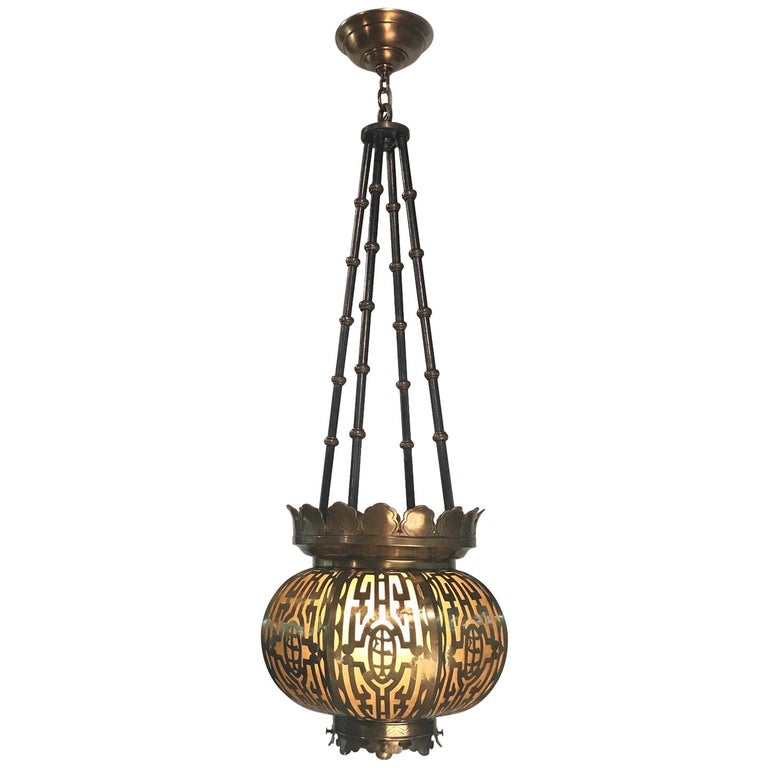 Oriental Style Brass Lantern For Sale at 1stDibs