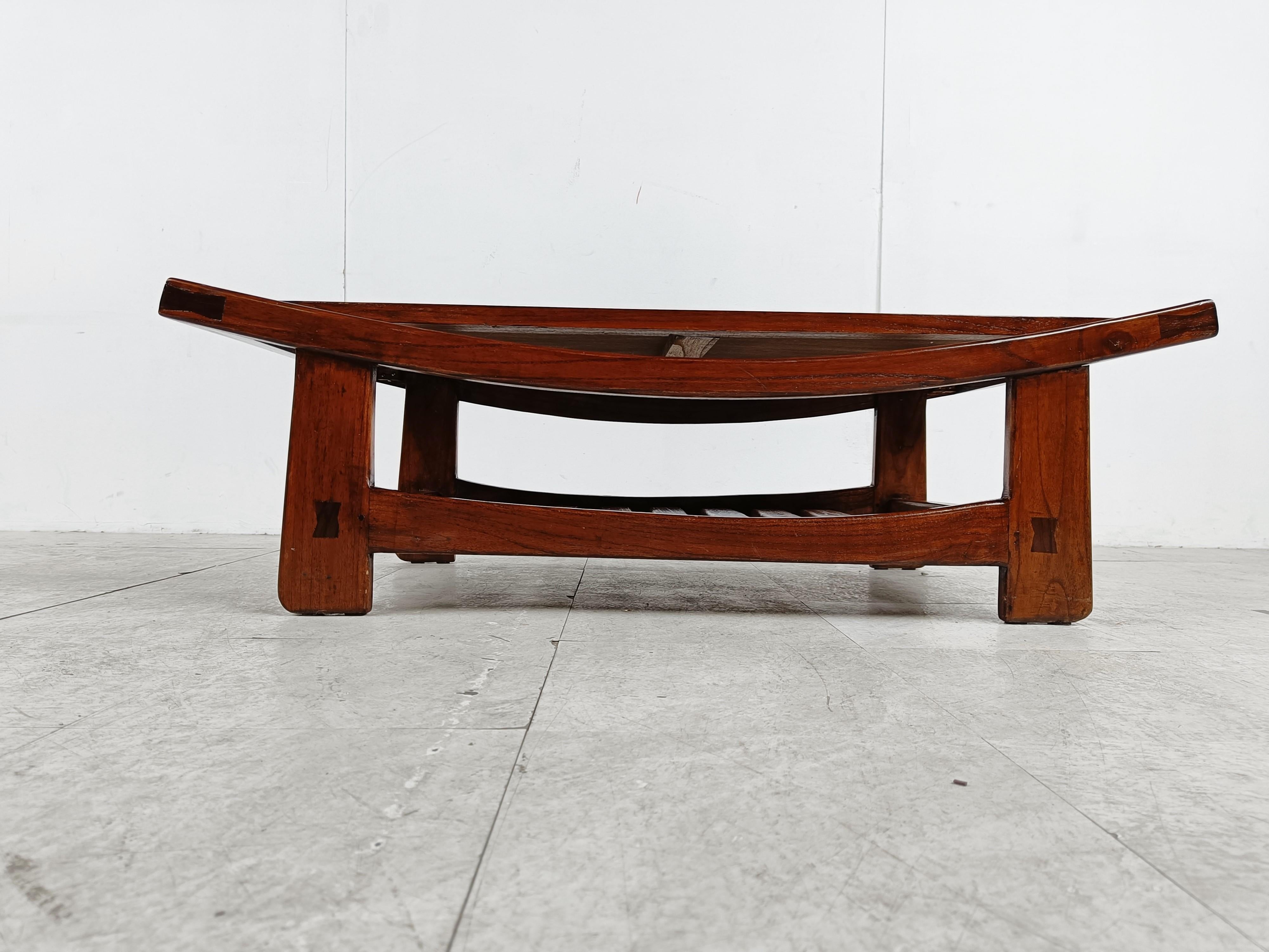 Wood Oriental Style Coffee Table, 1970s