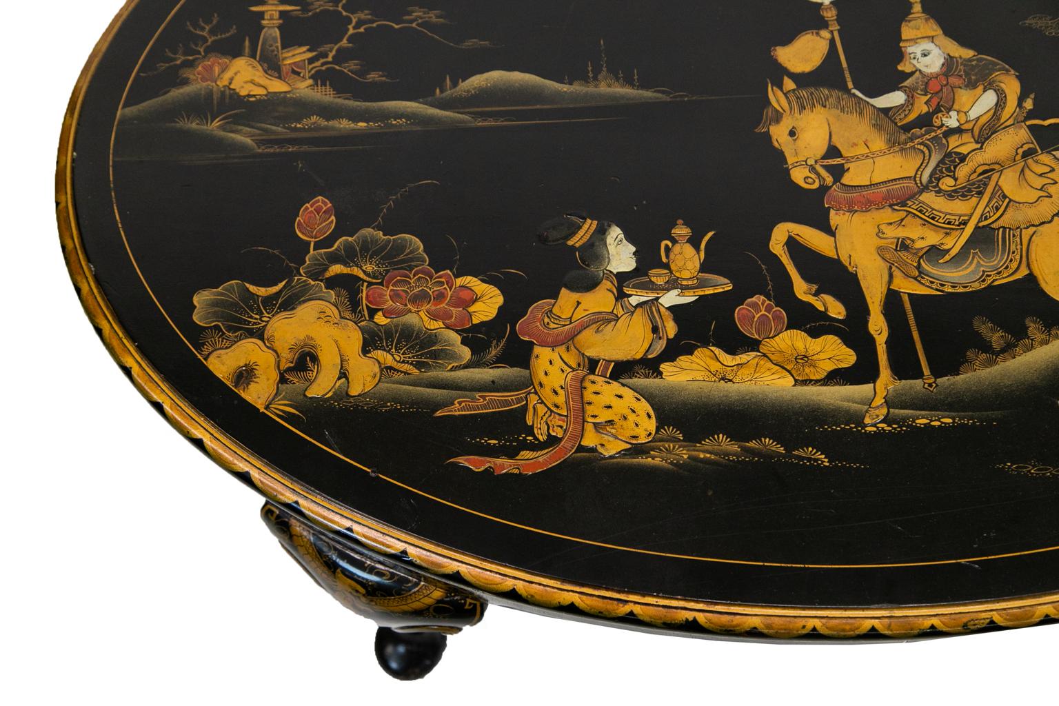 Oriental Style English Lacquer Coffee Table In Good Condition In Wilson, NC