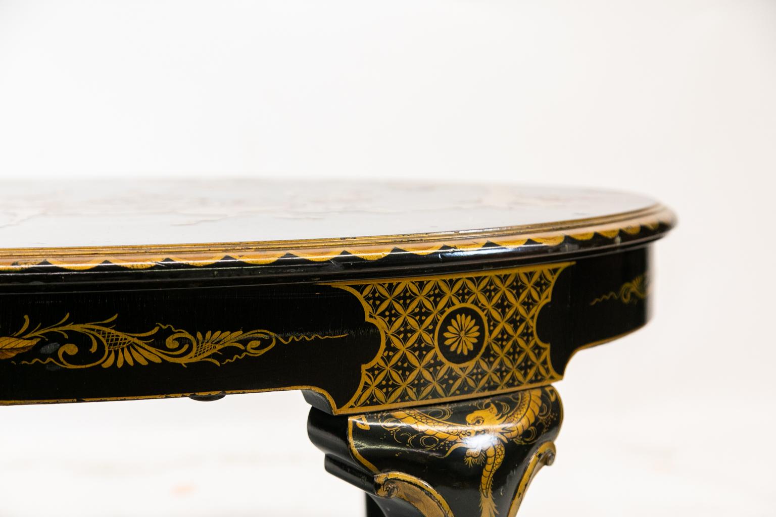 Early 20th Century Oriental Style English Lacquer Coffee Table