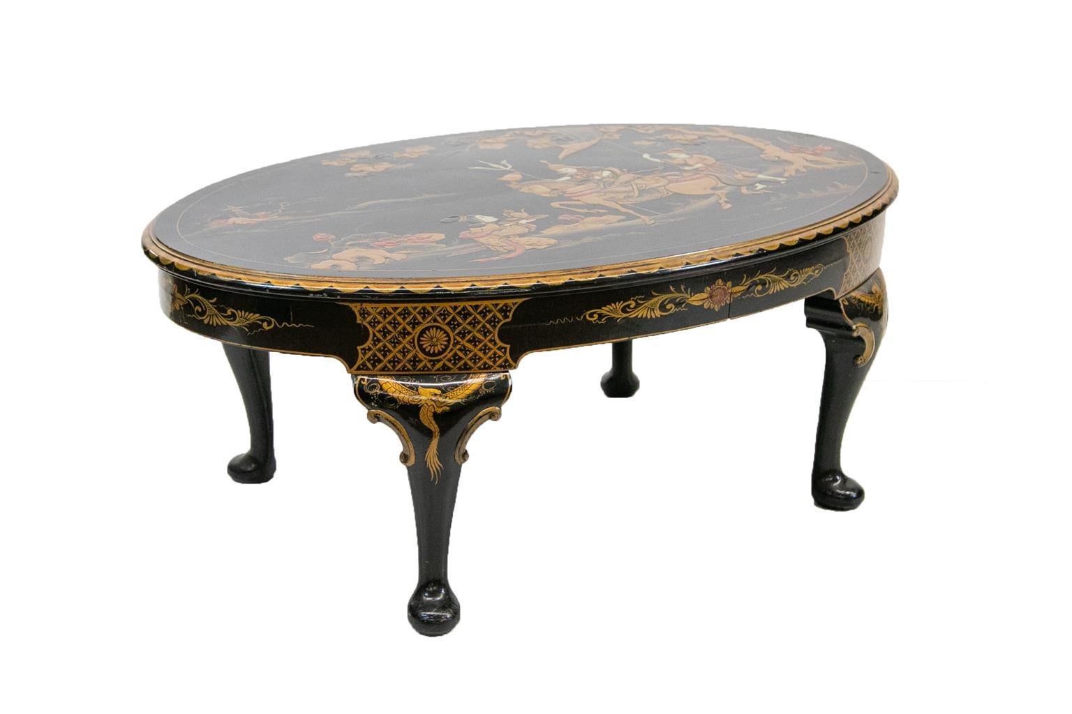 Oriental Style English Lacquer Coffee Table 1