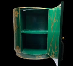 Oriental Style Hand Painted Oval Cabinet Side Board/Table
