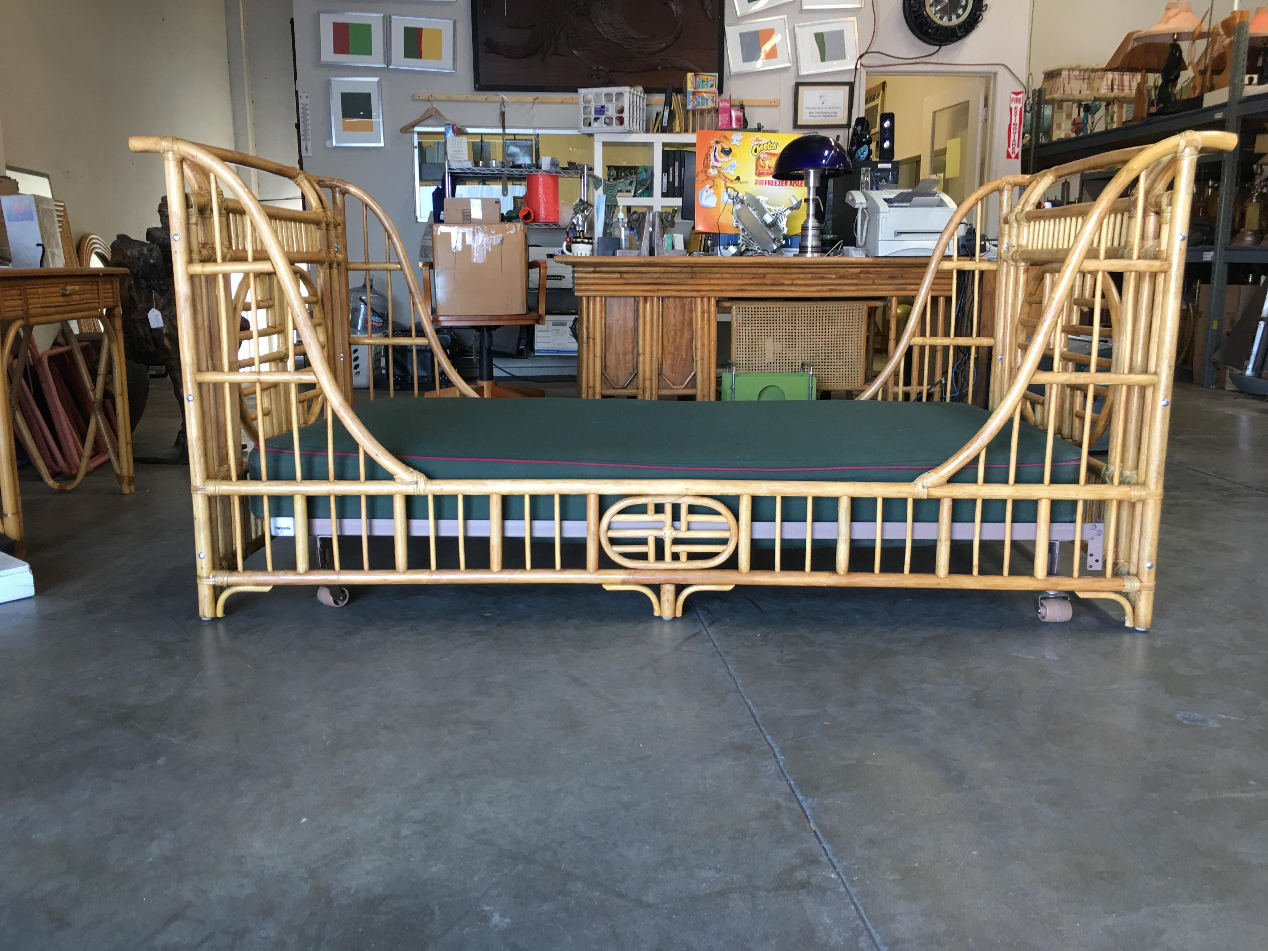 rattan twin bed