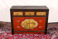 Oriental Style Paint Decorated and Lacquered Chest