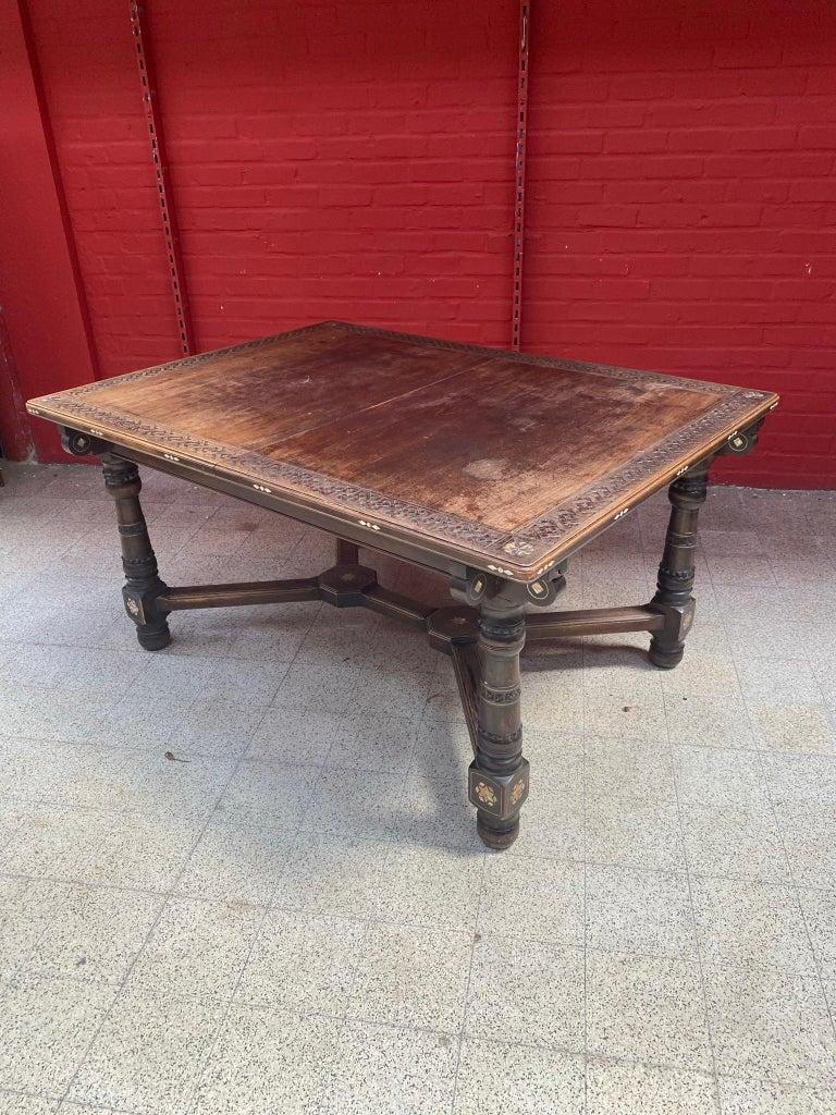 Tavolo in stile orientale in Wood Wood intagliato, con intarsi in osso, 1880 in vendita 12