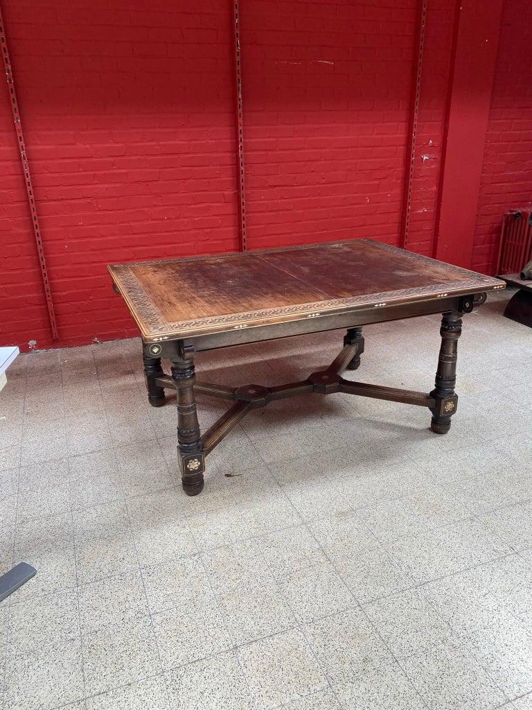 Islamico Tavolo in stile orientale in Wood Wood intagliato, con intarsi in osso, 1880 in vendita